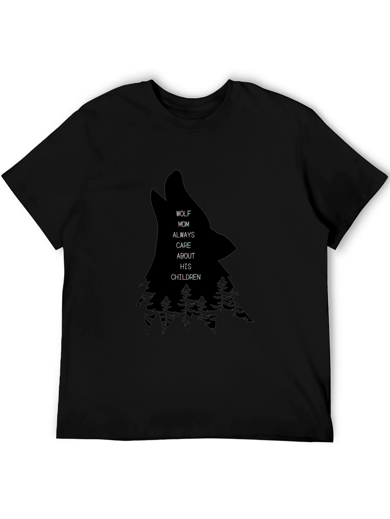 Wolf Mom Graphic Black T-Shirt