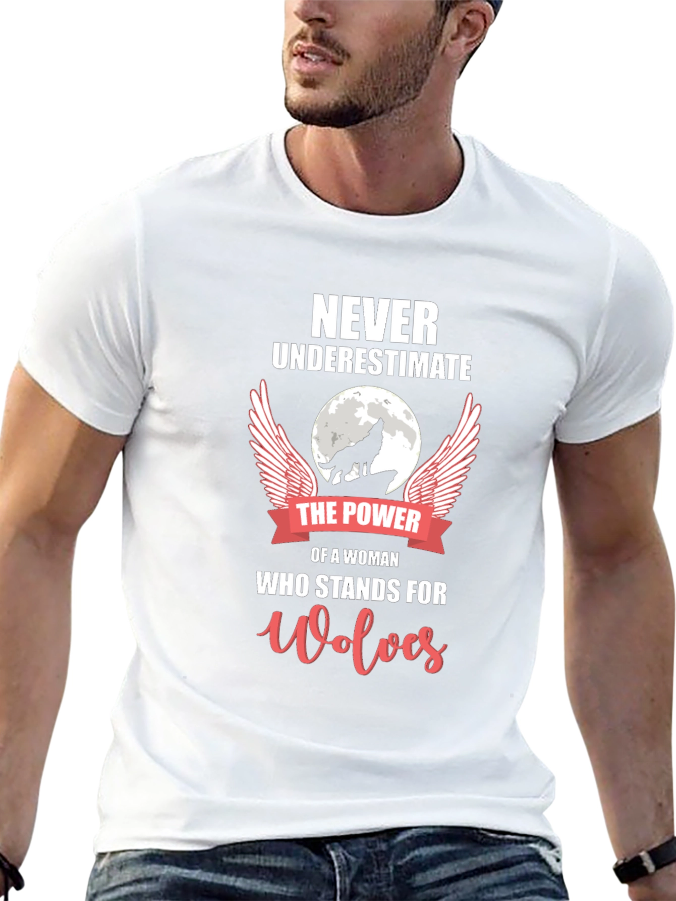 Wolf Power Woman Graphic T-Shirt - Black