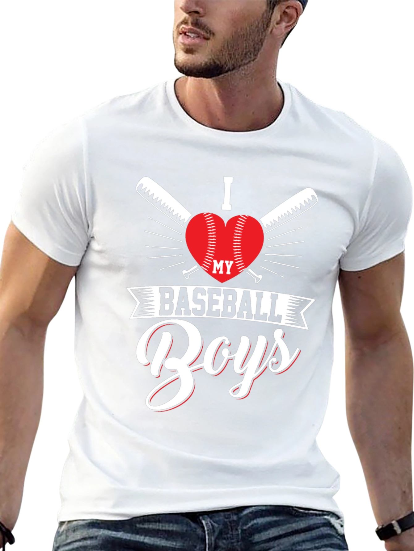 I Love My Baseball Boys Graphic Tee