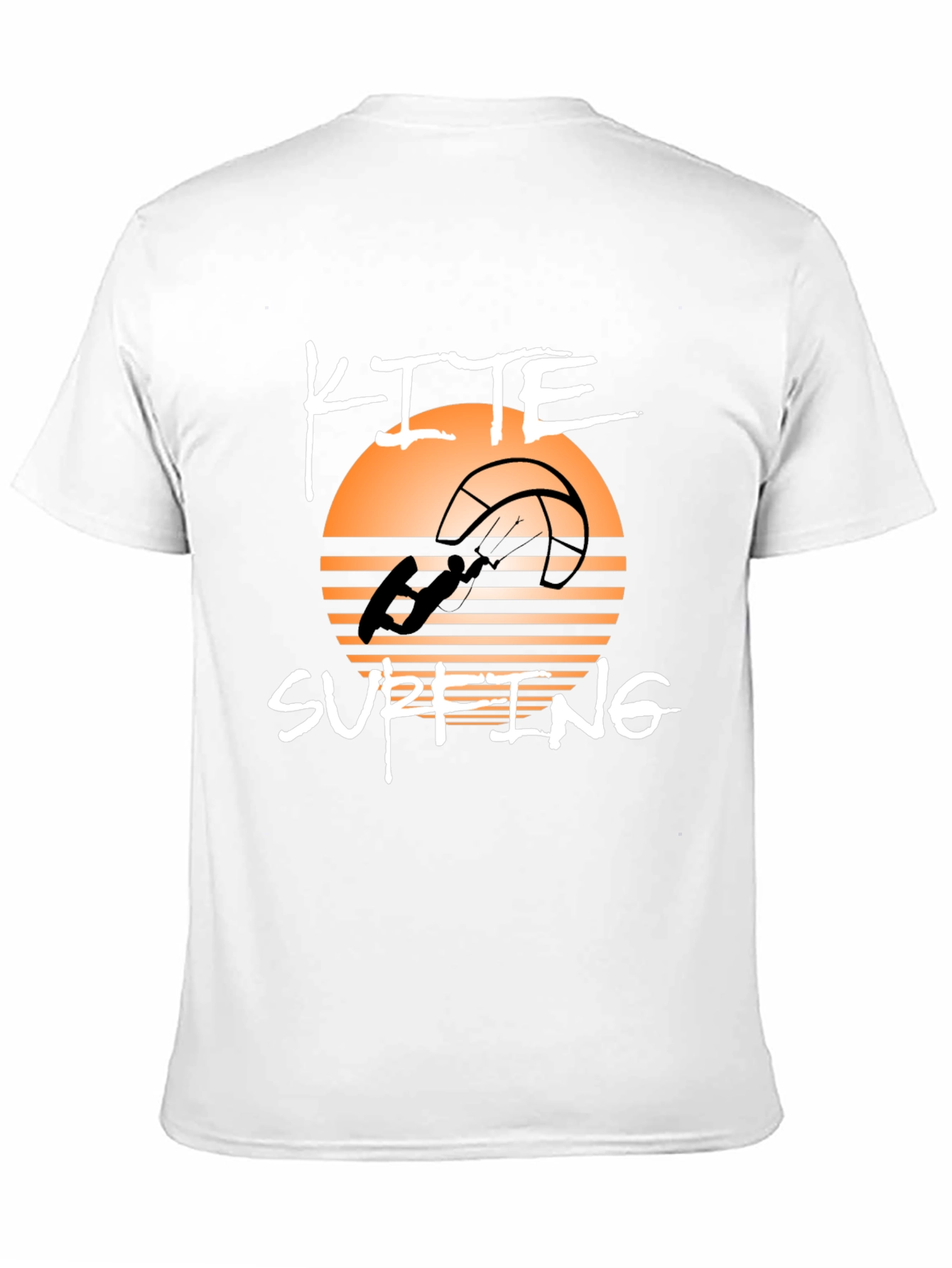 Kite Surfing Graphic Tee - Black Cotton T-Shirt