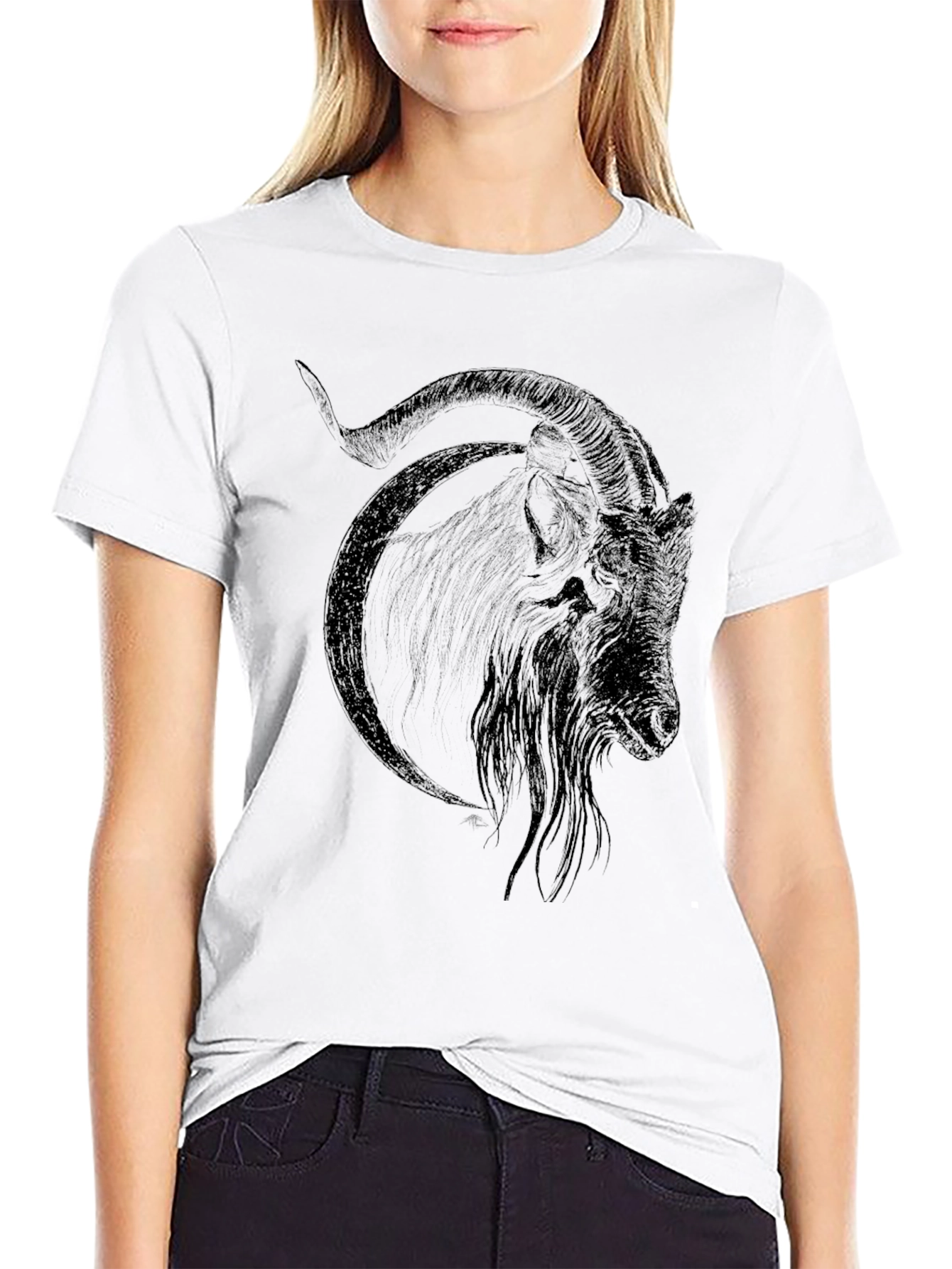 Black Goat Graphic Tee - Mens Casual T-Shirt
