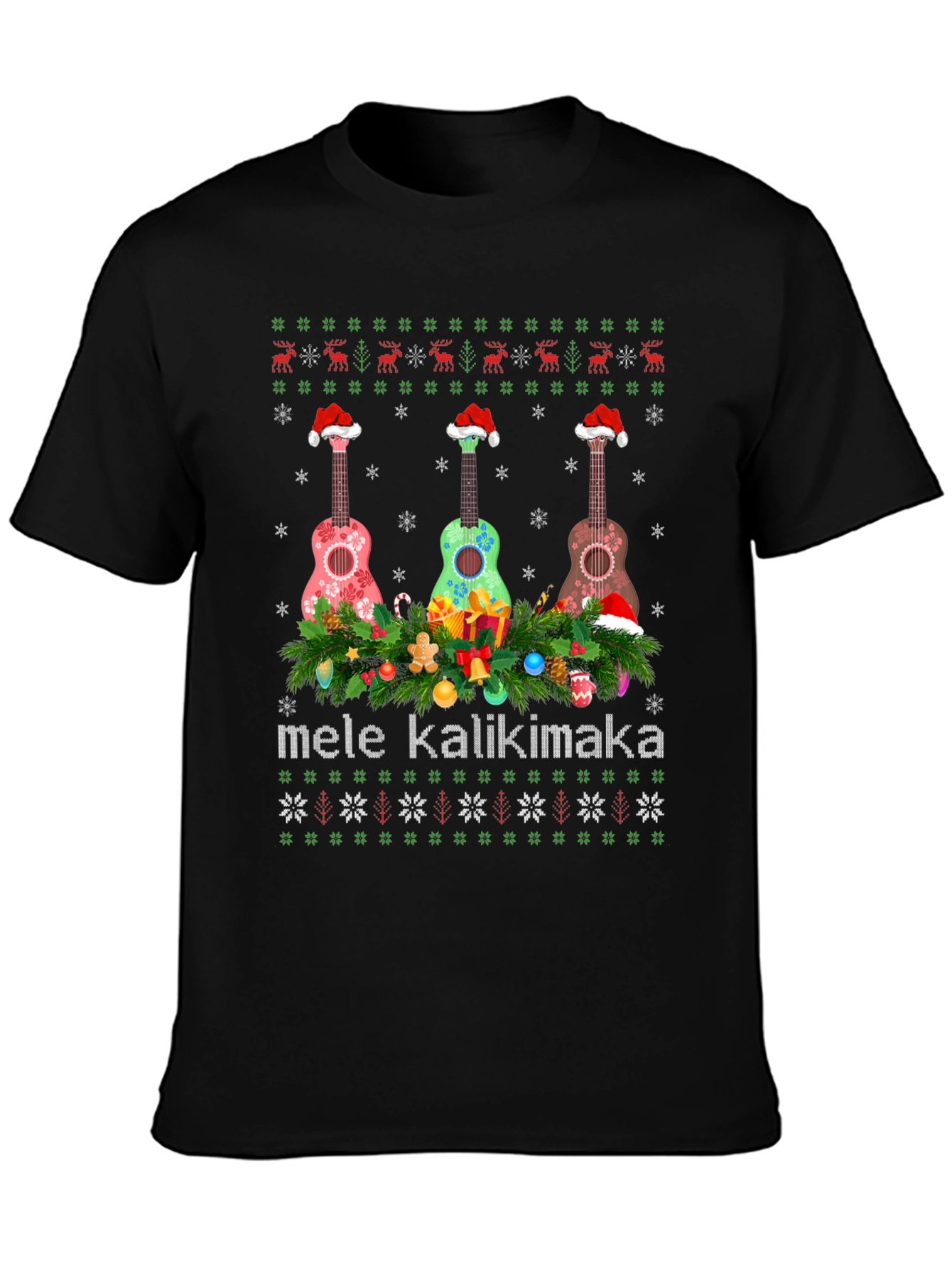 Mele Kalikimaka Ukulele Christmas T-Shirt