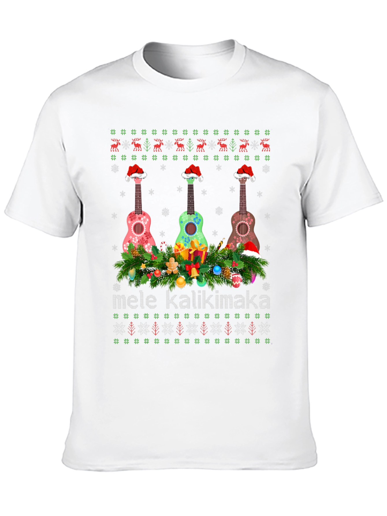 Mele Kalikimaka Ukulele Christmas T-Shirt