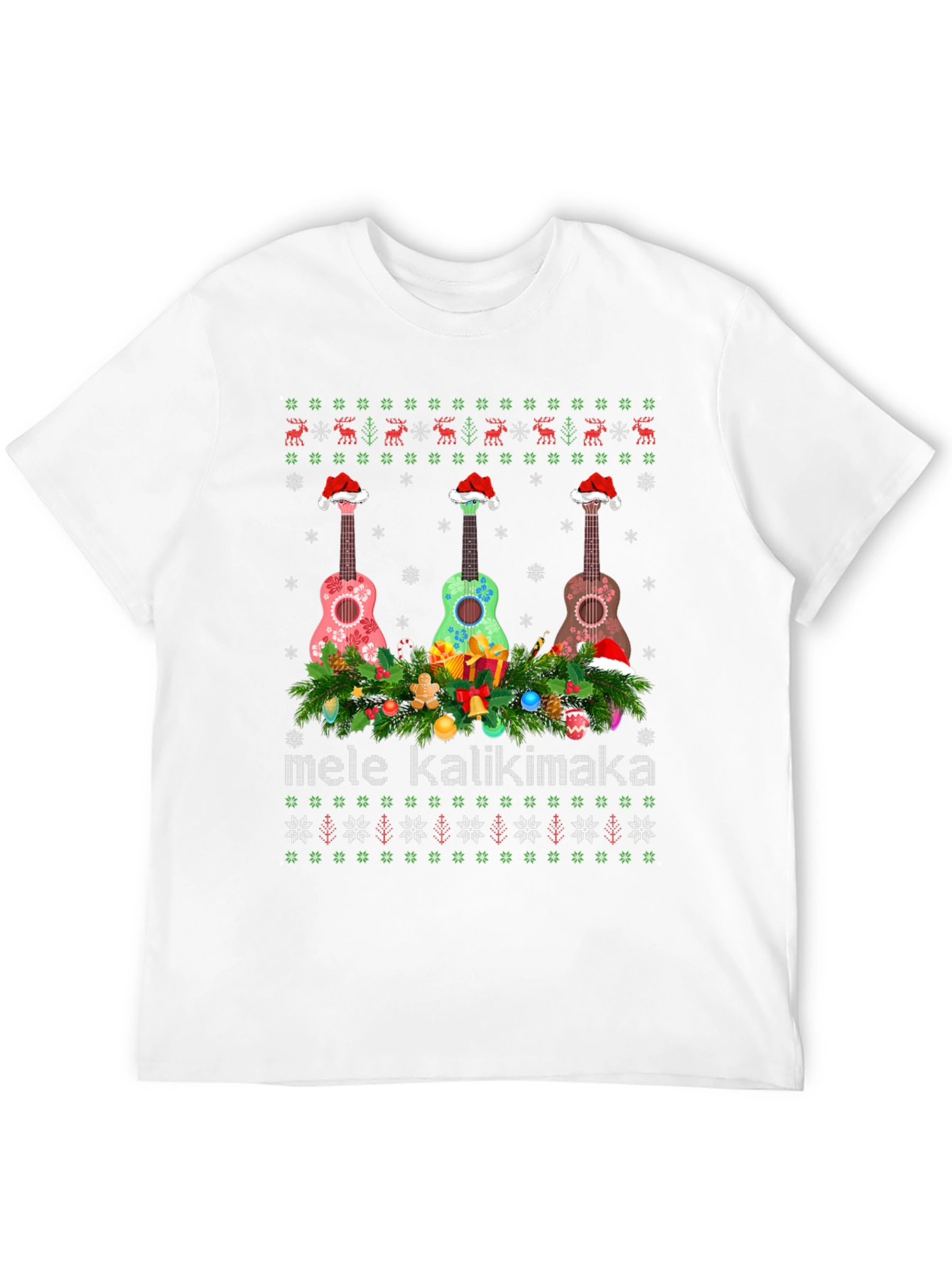 Mele Kalikimaka Ukulele Christmas T-Shirt