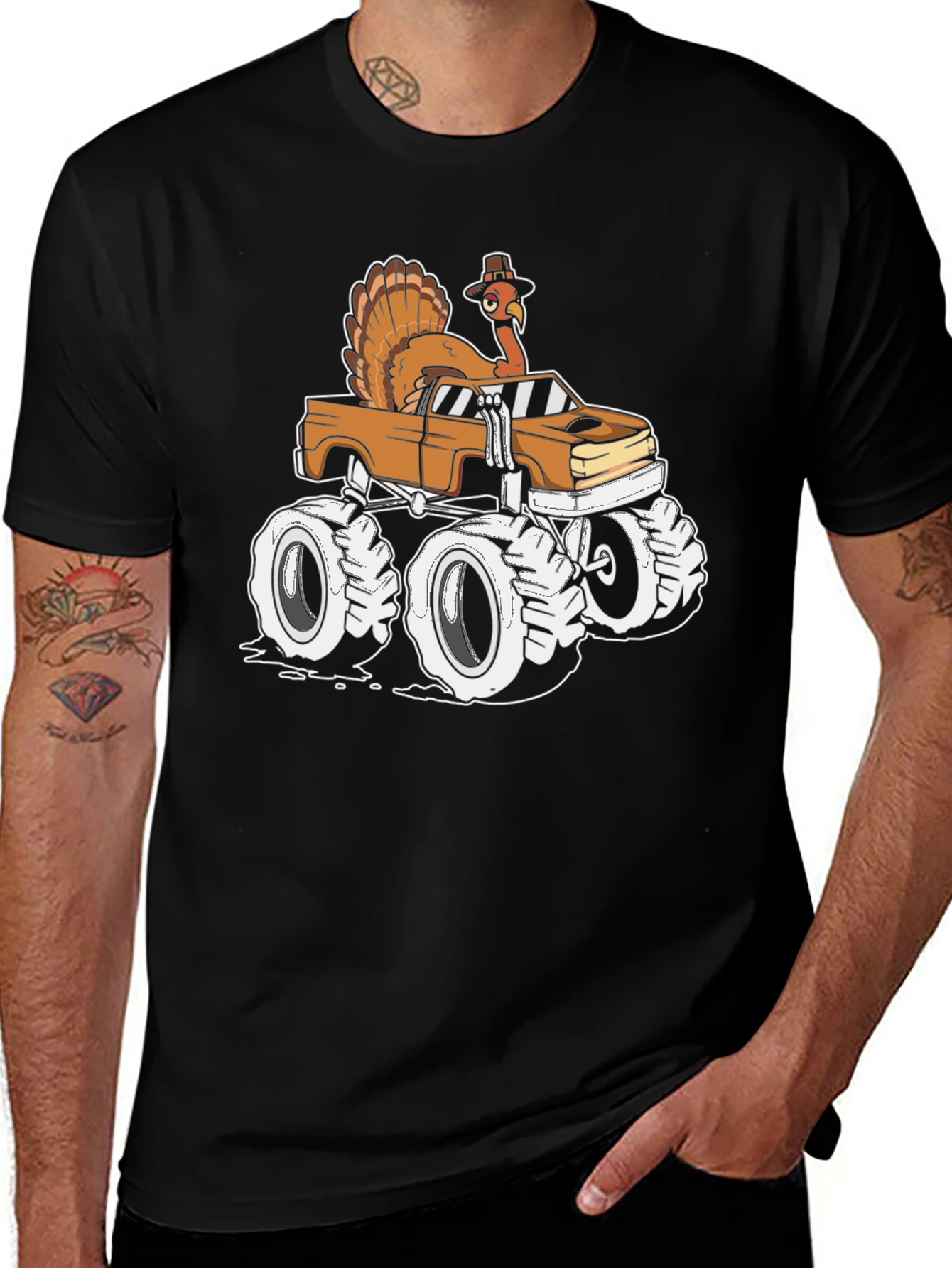 Turkey Monster Truck T-Shirt - Thanksgiving Fun