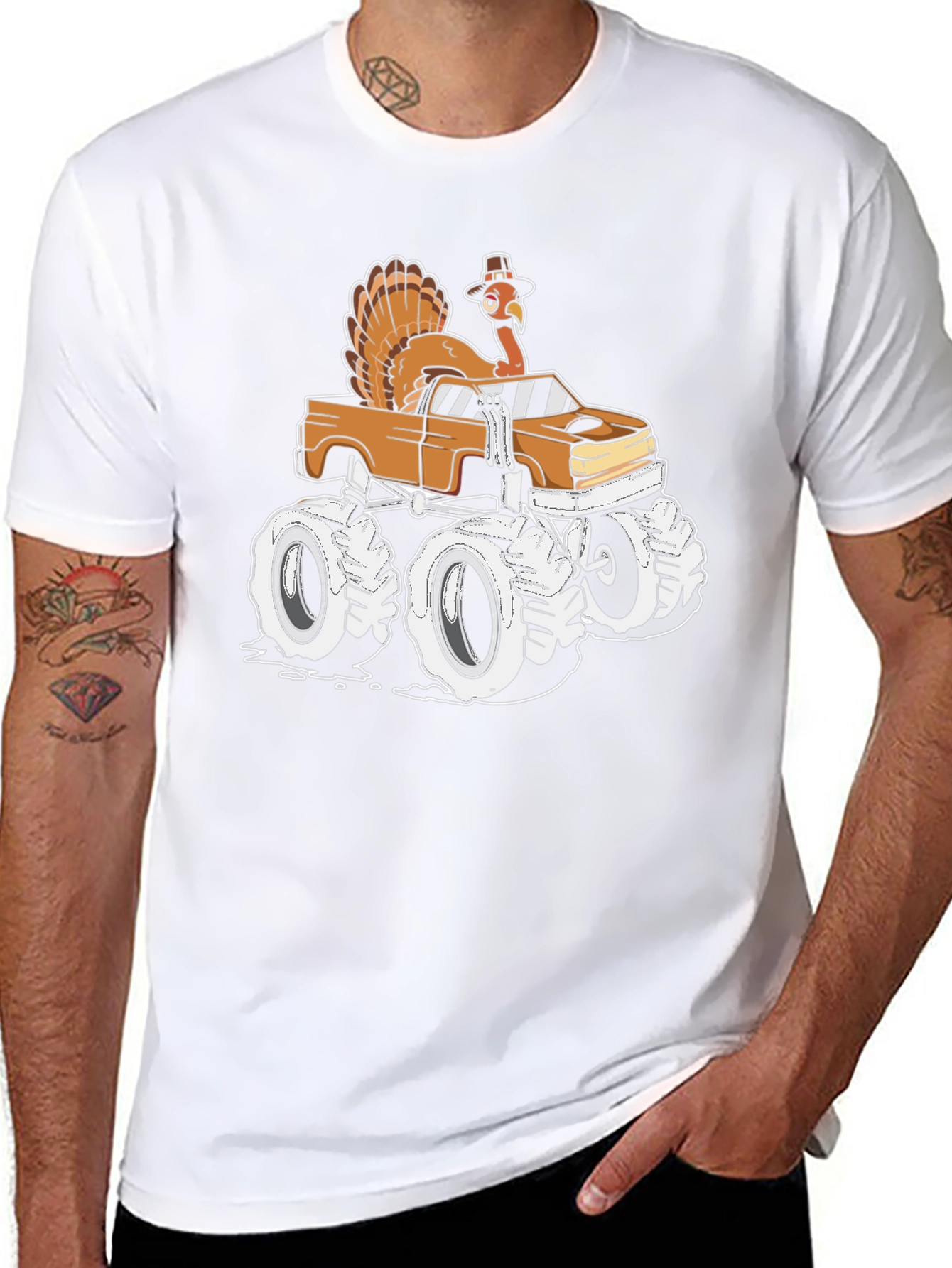 Turkey Monster Truck T-Shirt - Thanksgiving Fun