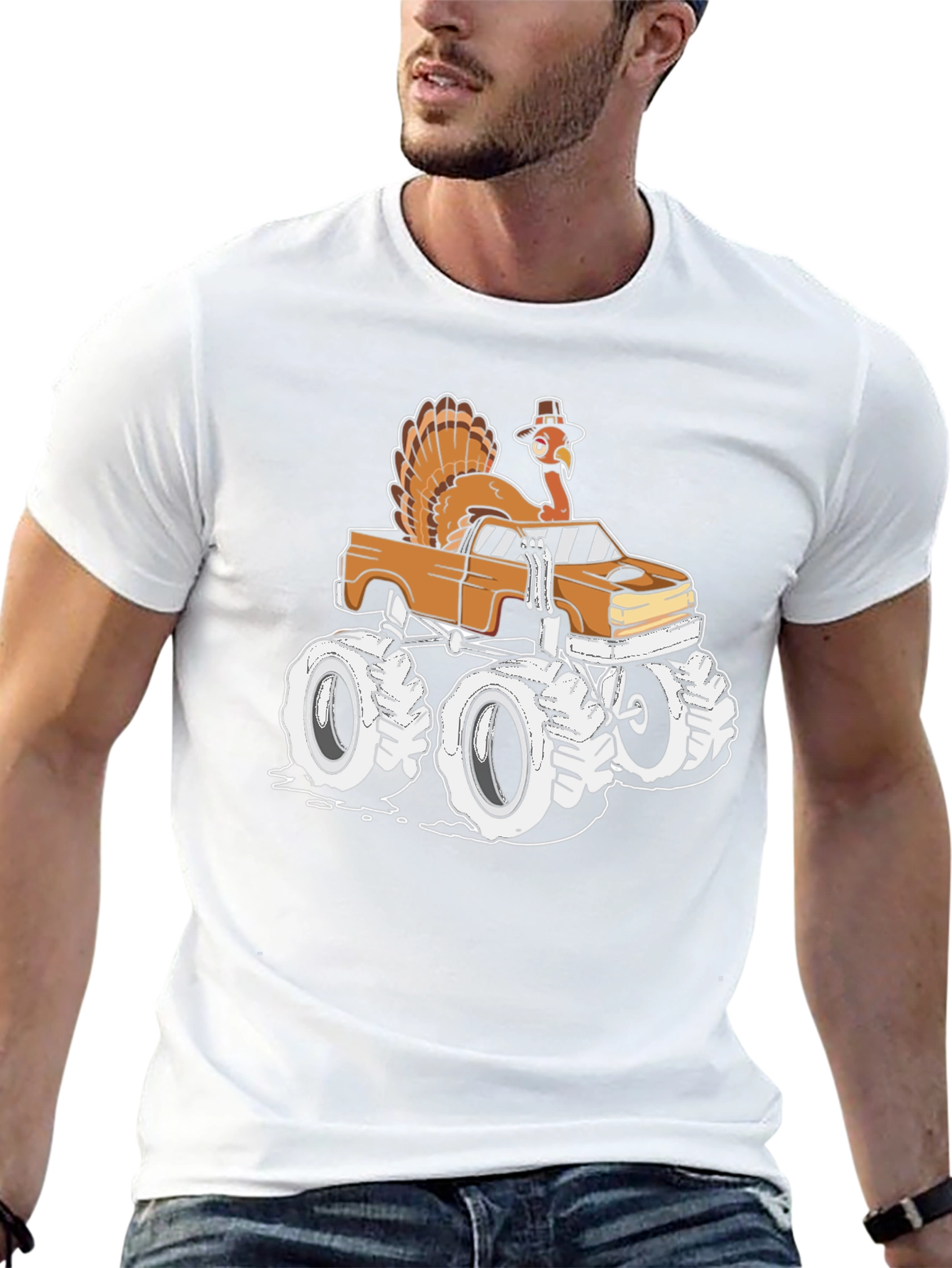 Turkey Monster Truck T-Shirt - Thanksgiving Fun