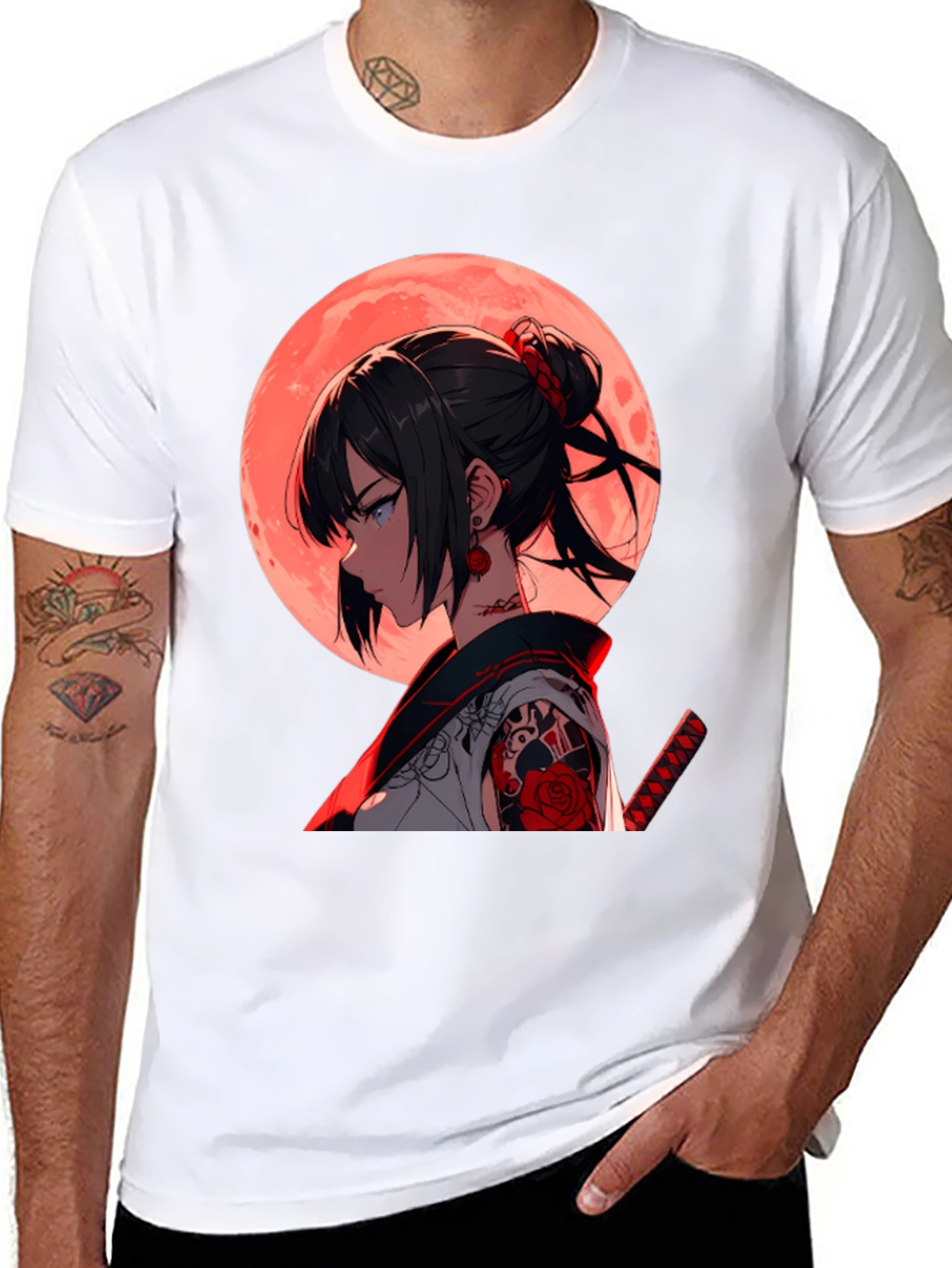 Anime Girl Graphic Black T-Shirt