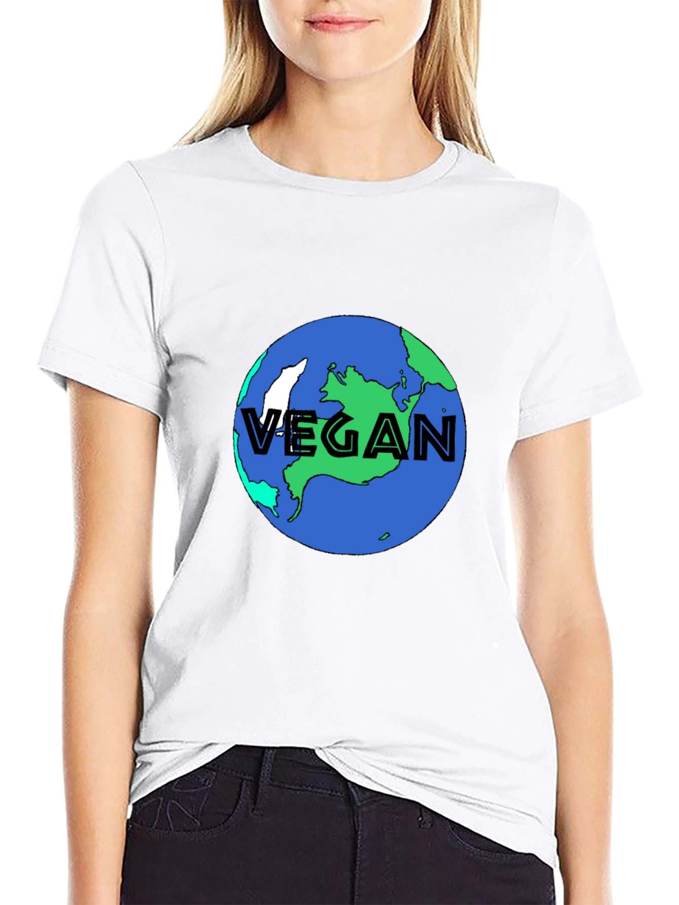 Vegan Earth Graphic Tee - Black Sustainable Fashion