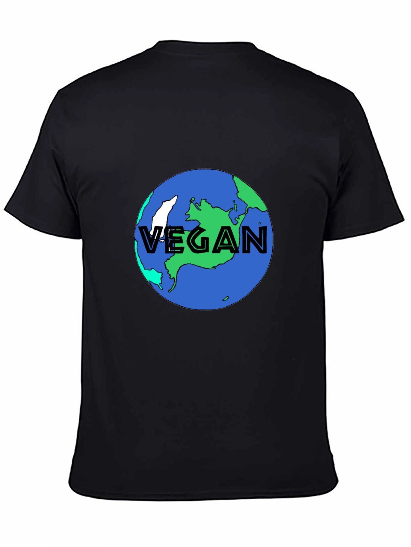 Vegan Earth Graphic Tee - Black Sustainable Fashion