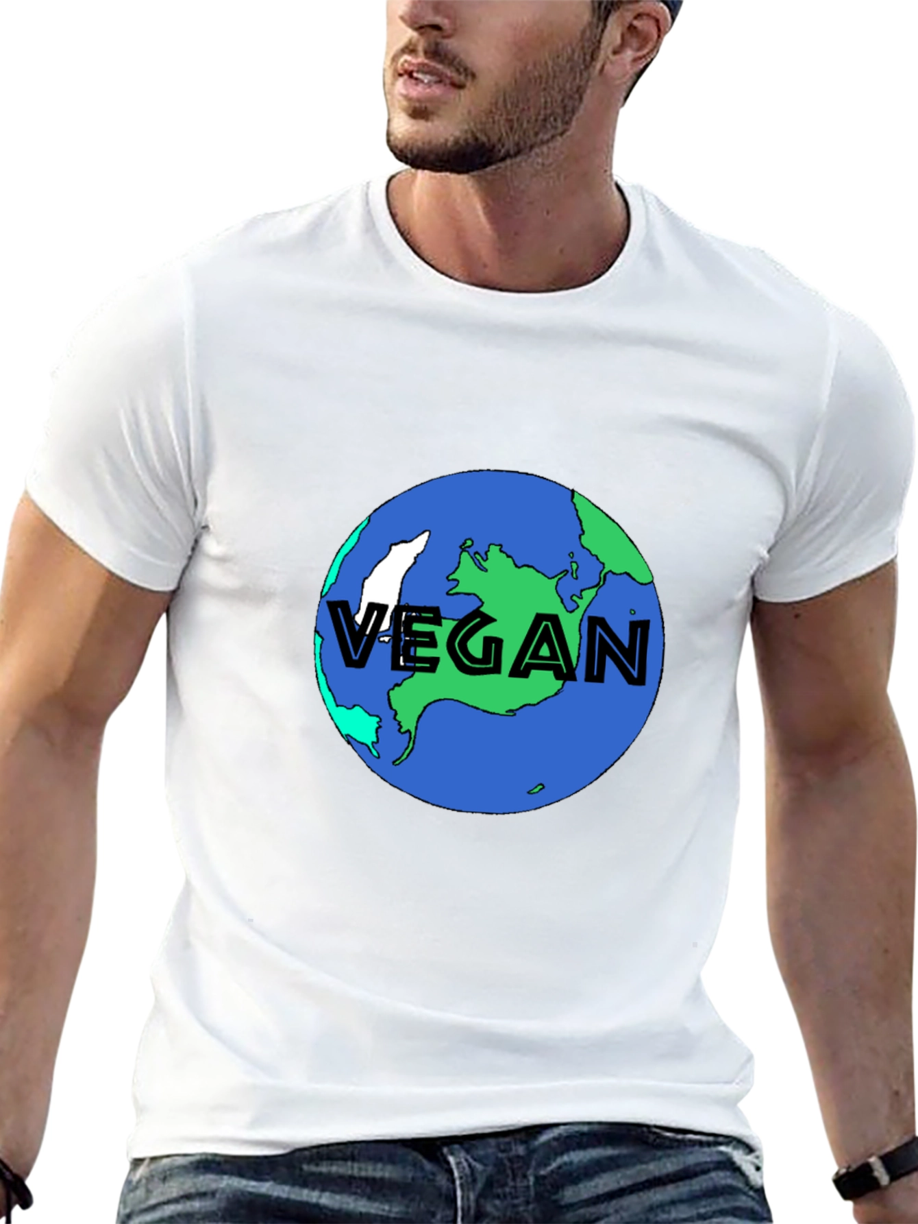 Vegan Earth Graphic Tee - Black Sustainable Fashion