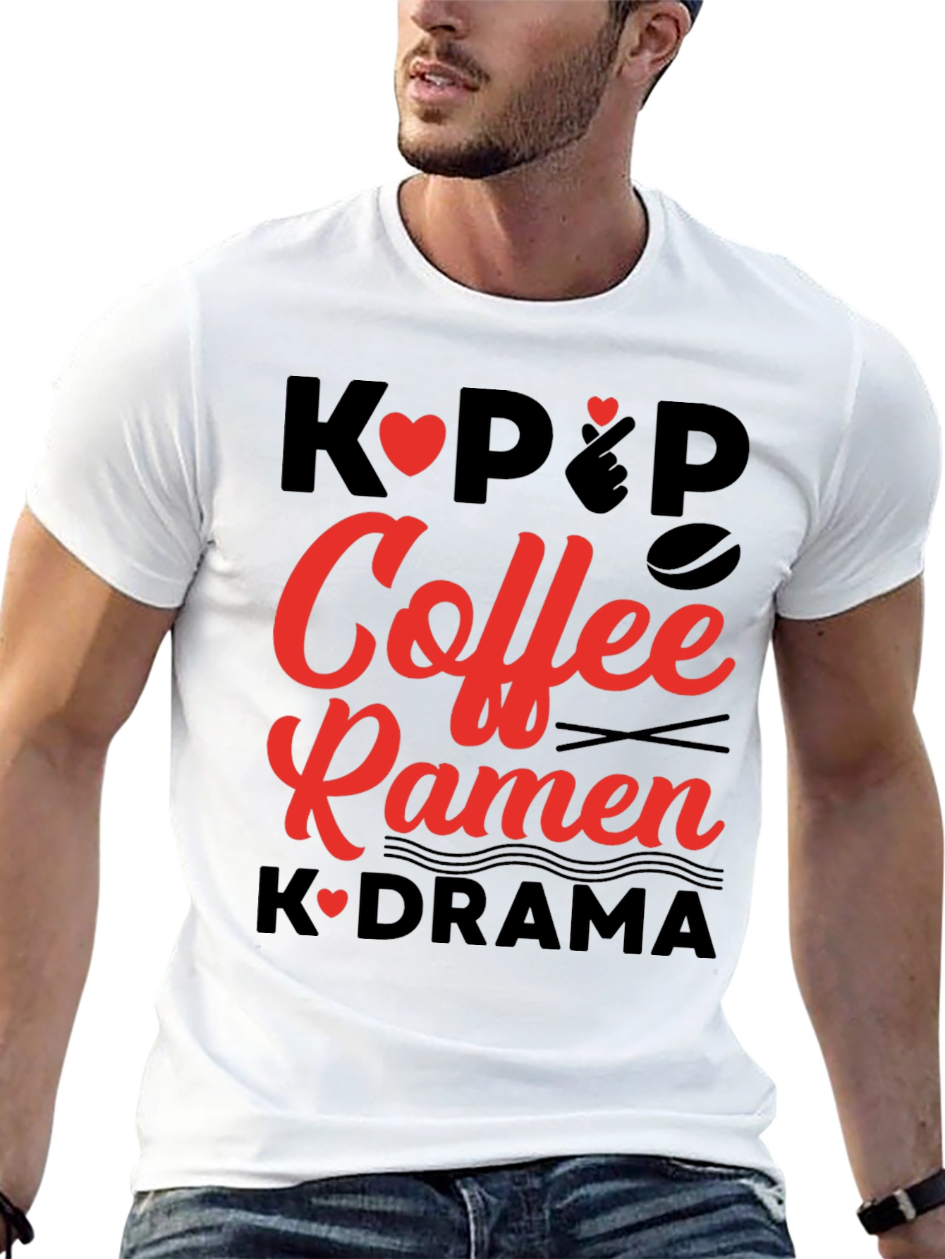 K-Pop Coffee Ramen K-Drama Graphic Tee
