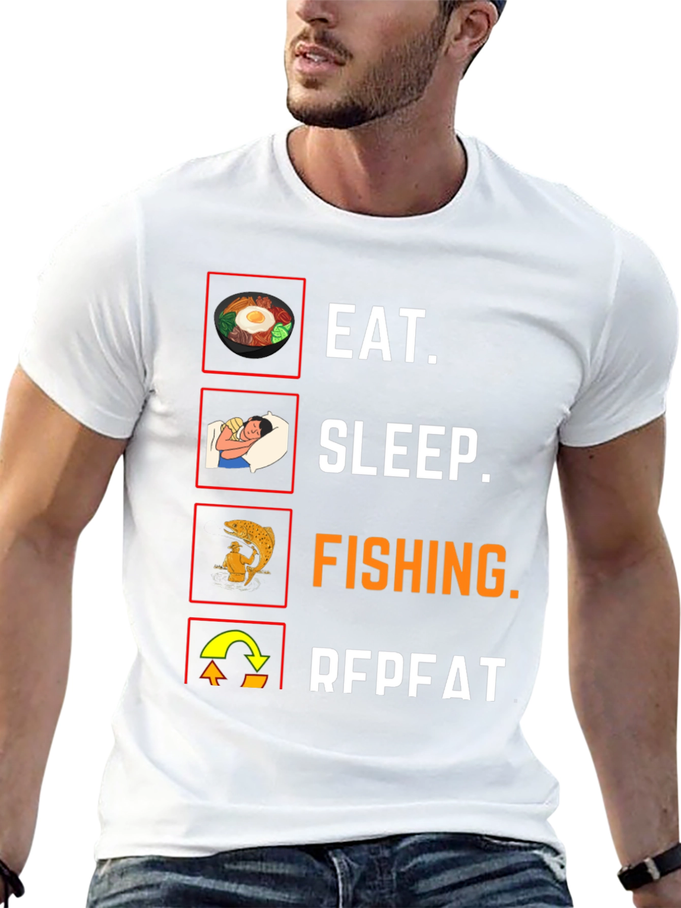 Eat Sleep Fishing Repeat T-Shirt Angler Tee