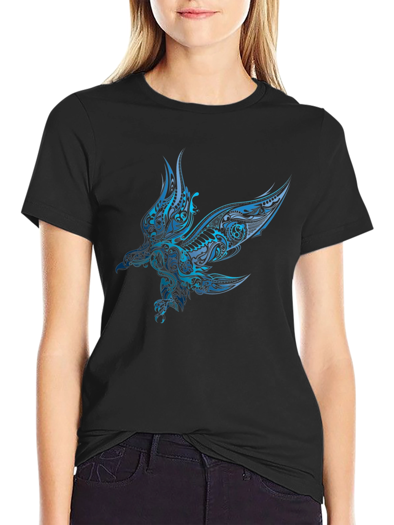 Tribal Eagle Black T-Shirt