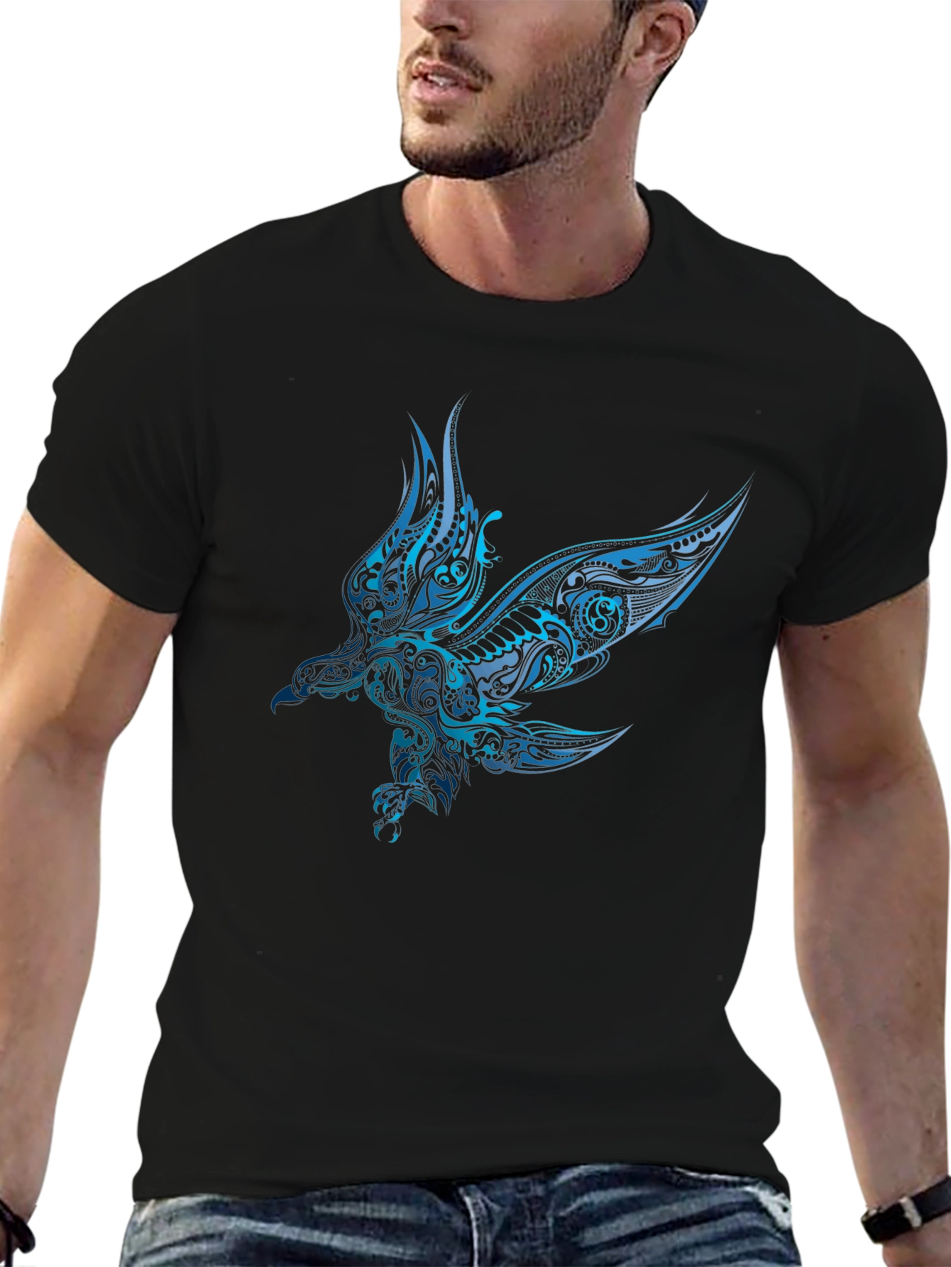 Tribal Eagle Black T-Shirt