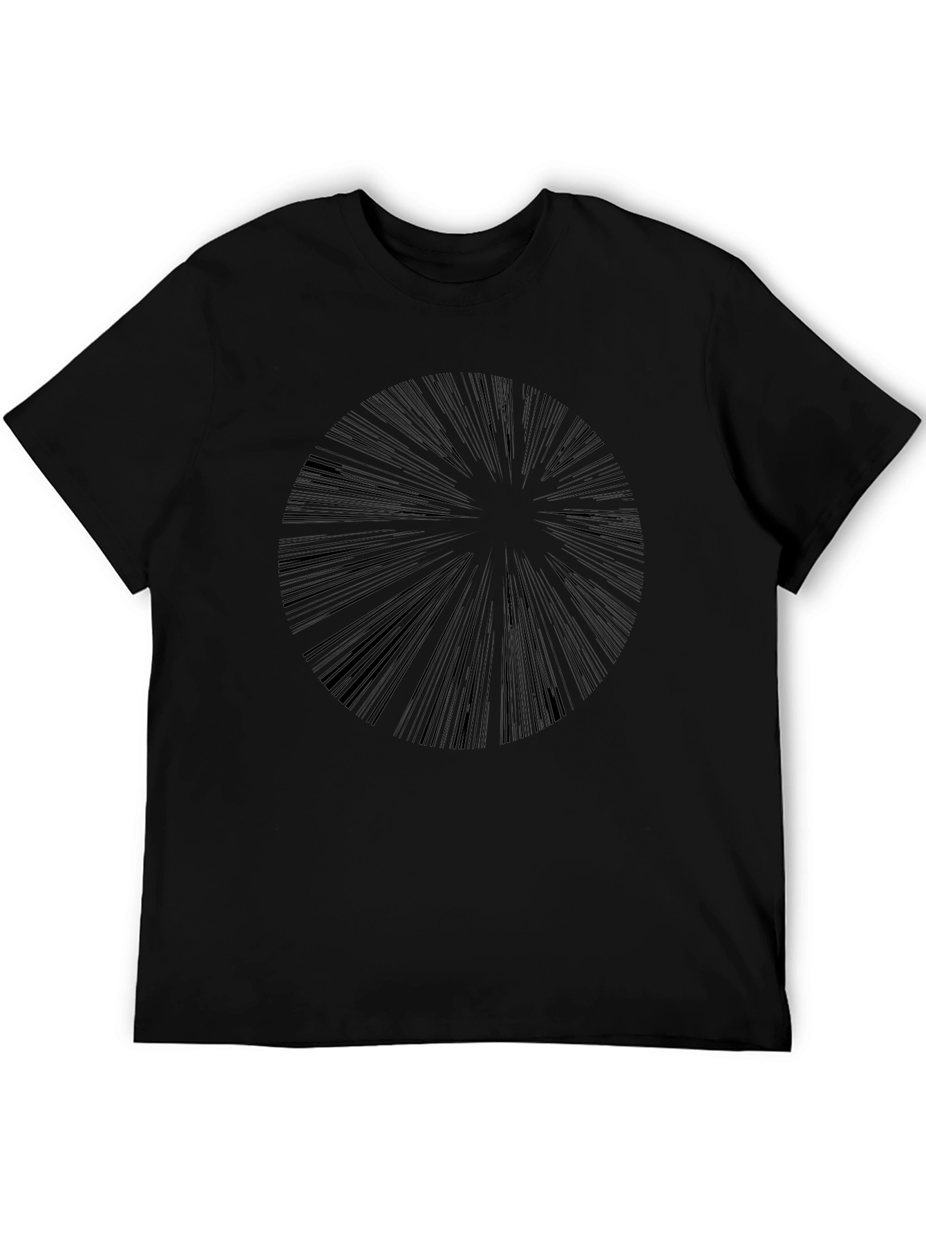Abstract Radial Burst Black T-Shirt