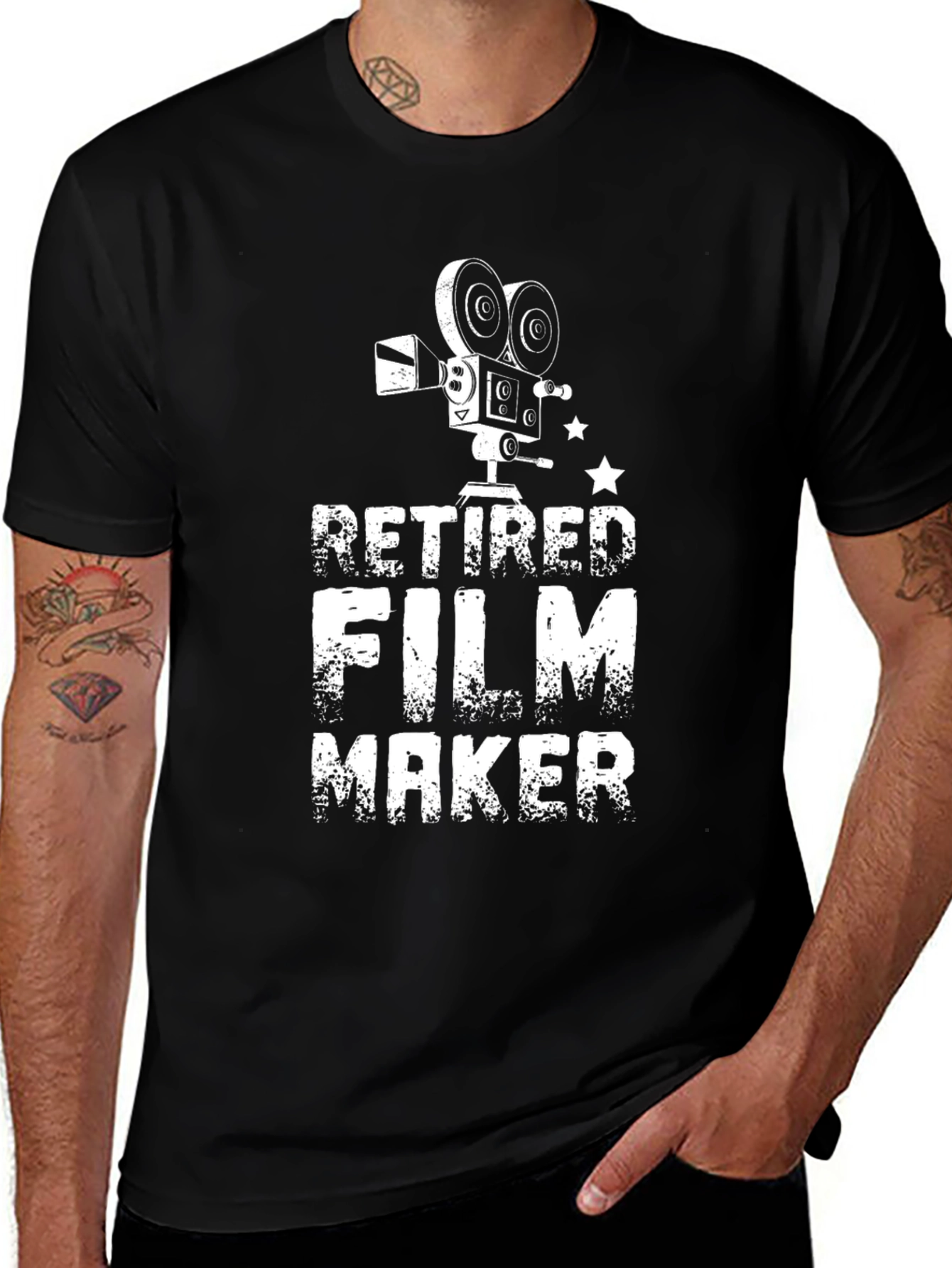 Retired Filmmaker T-Shirt - Black Graphic Tee