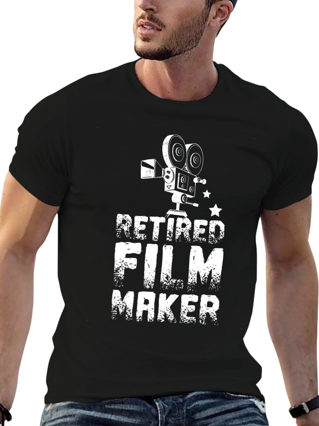 Retired Filmmaker T-Shirt - Black Graphic Tee