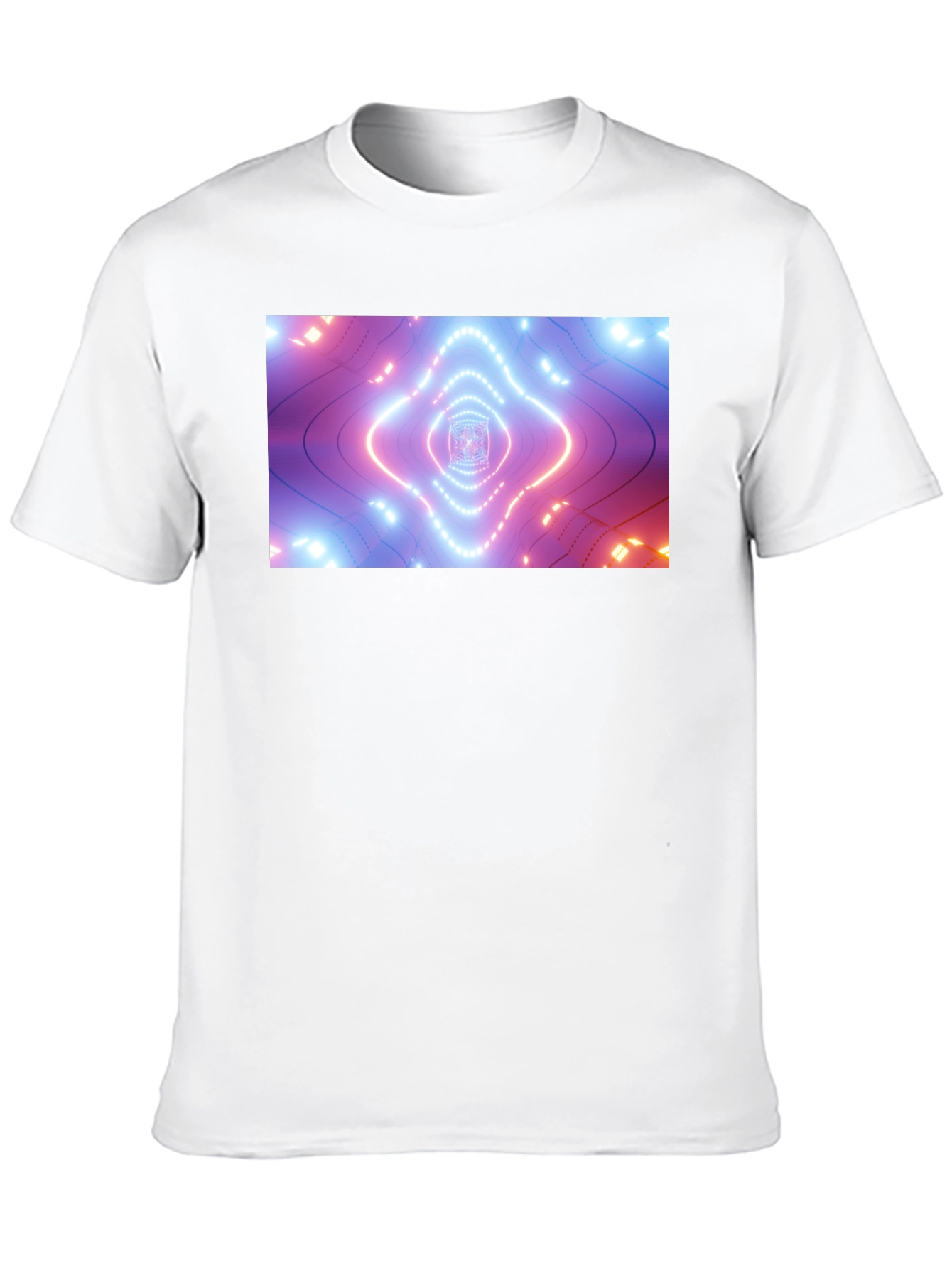 Abstract Neon Tunnel Black T-Shirt