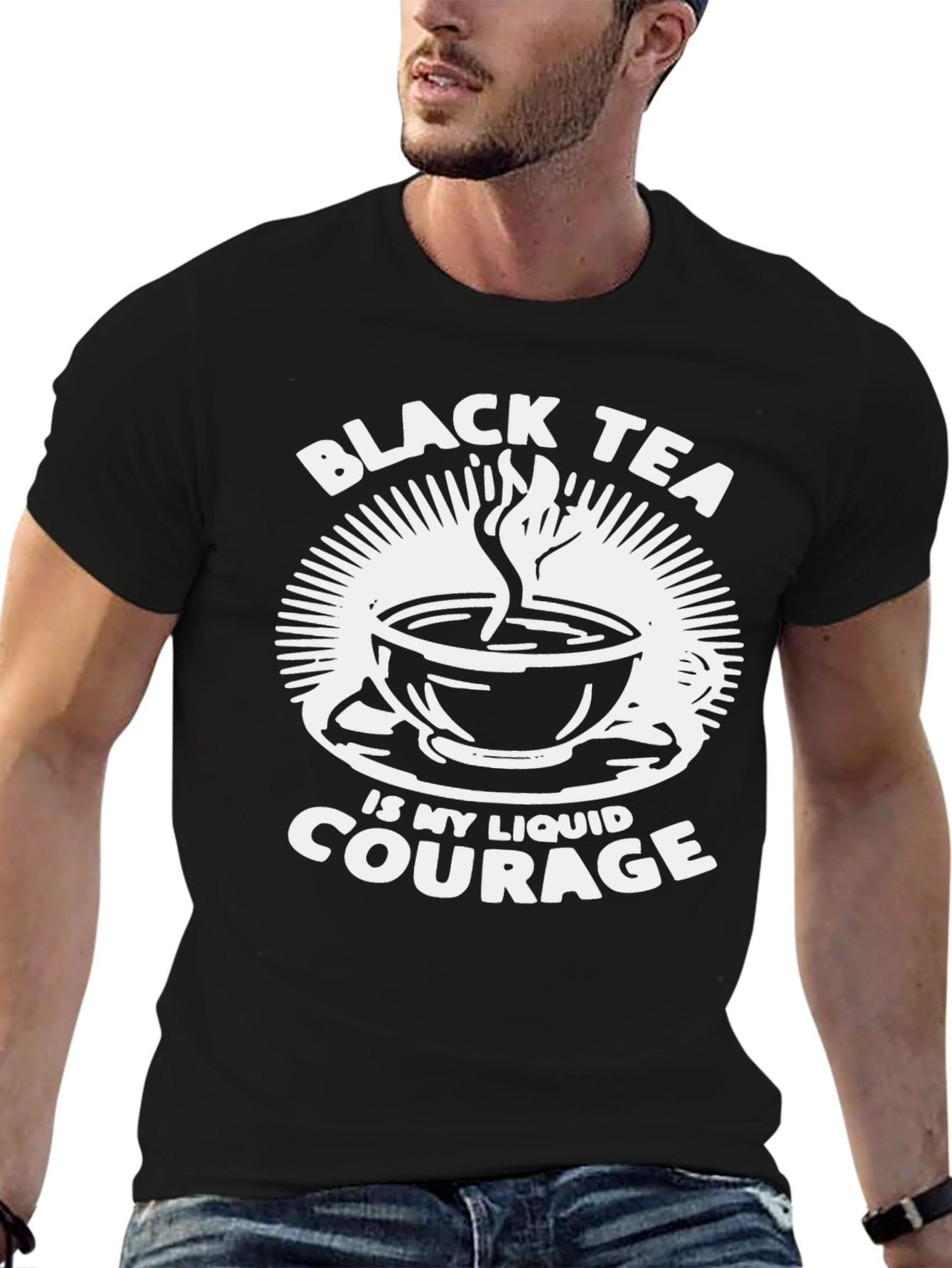Black Tea Liquid Courage Graphic T-Shirt