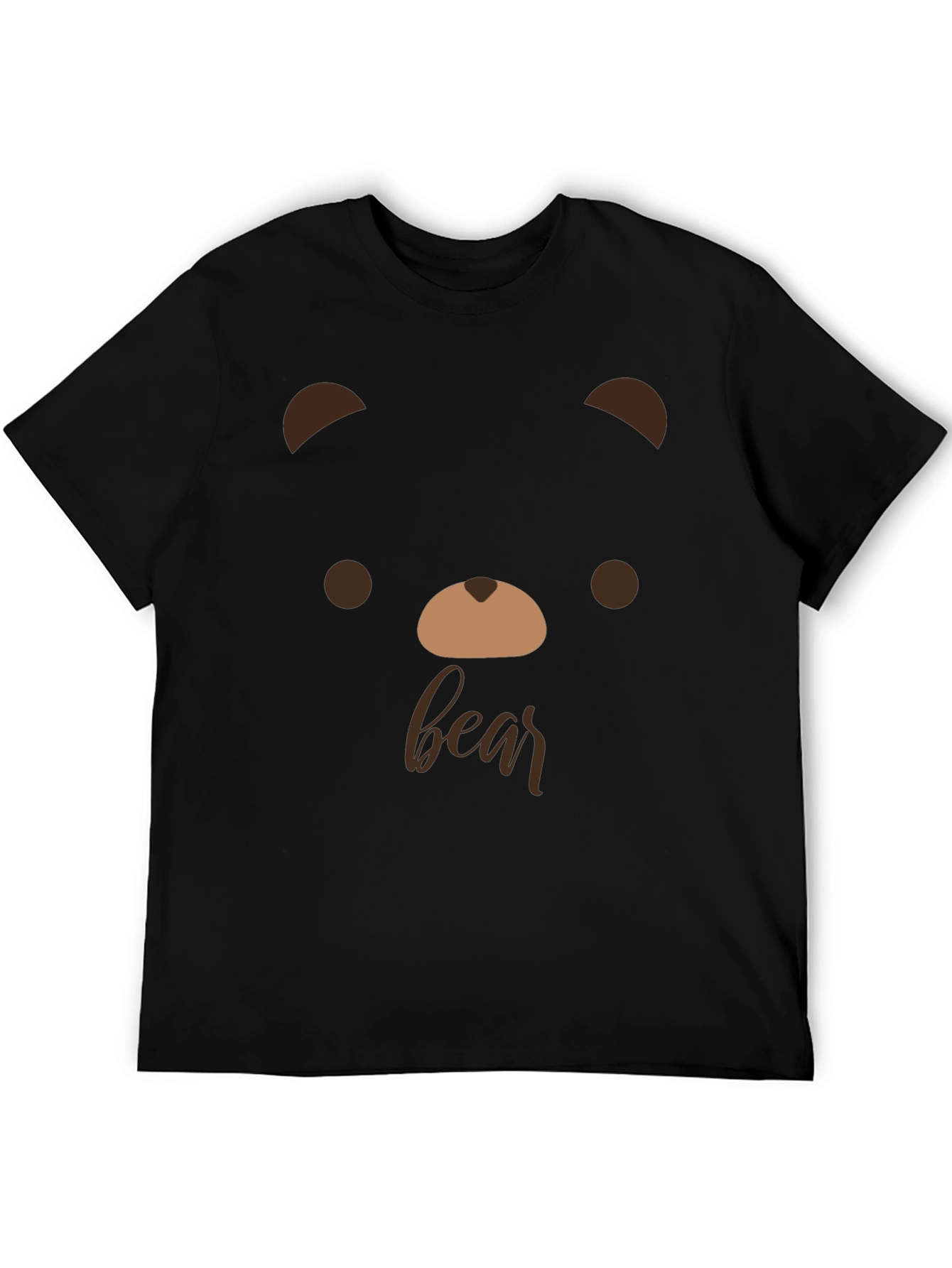 Cute Bear Face Graphic Tee - Soft Cotton T-Shirt
