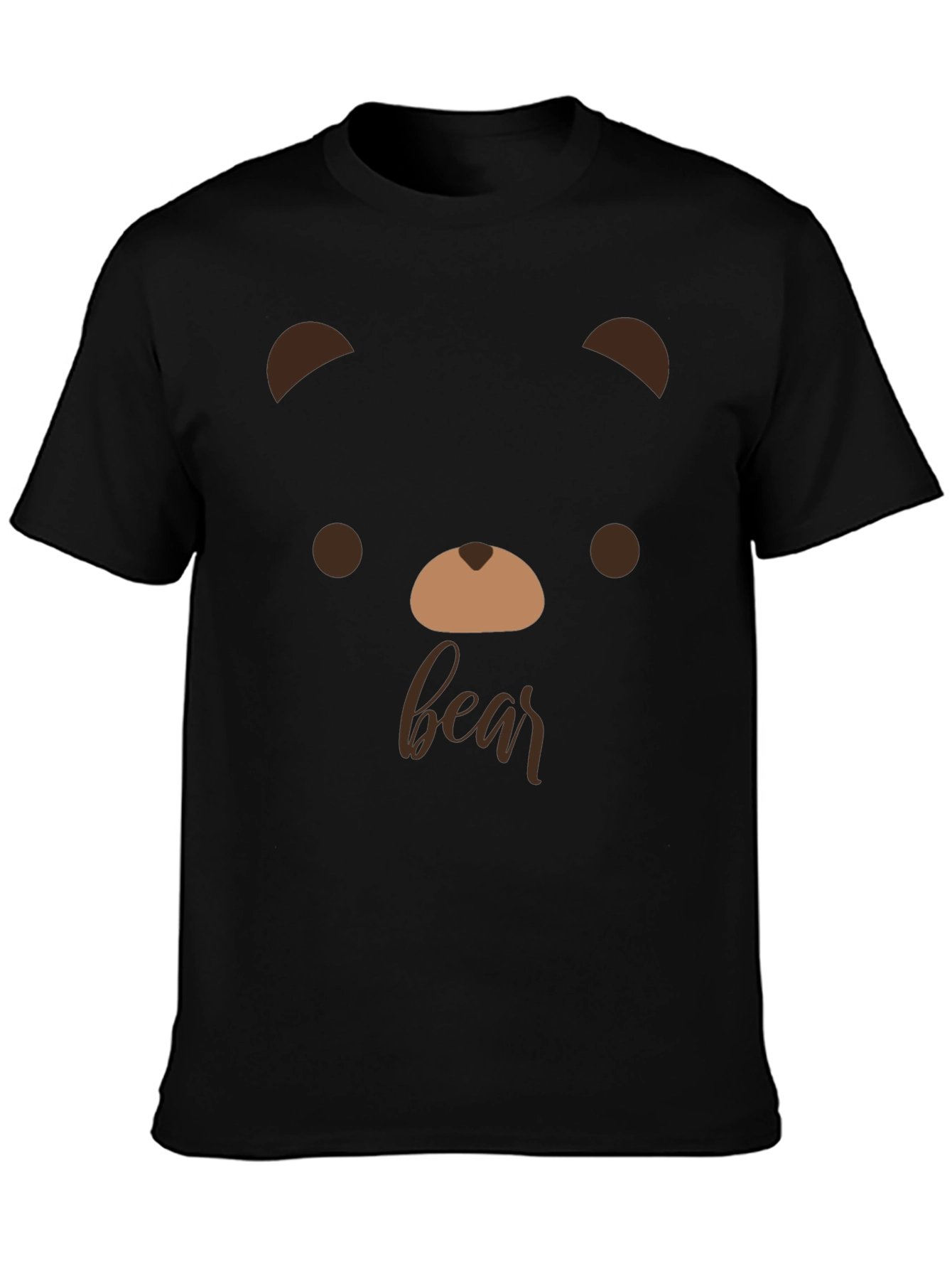 Cute Bear Face Graphic Tee - Soft Cotton T-Shirt