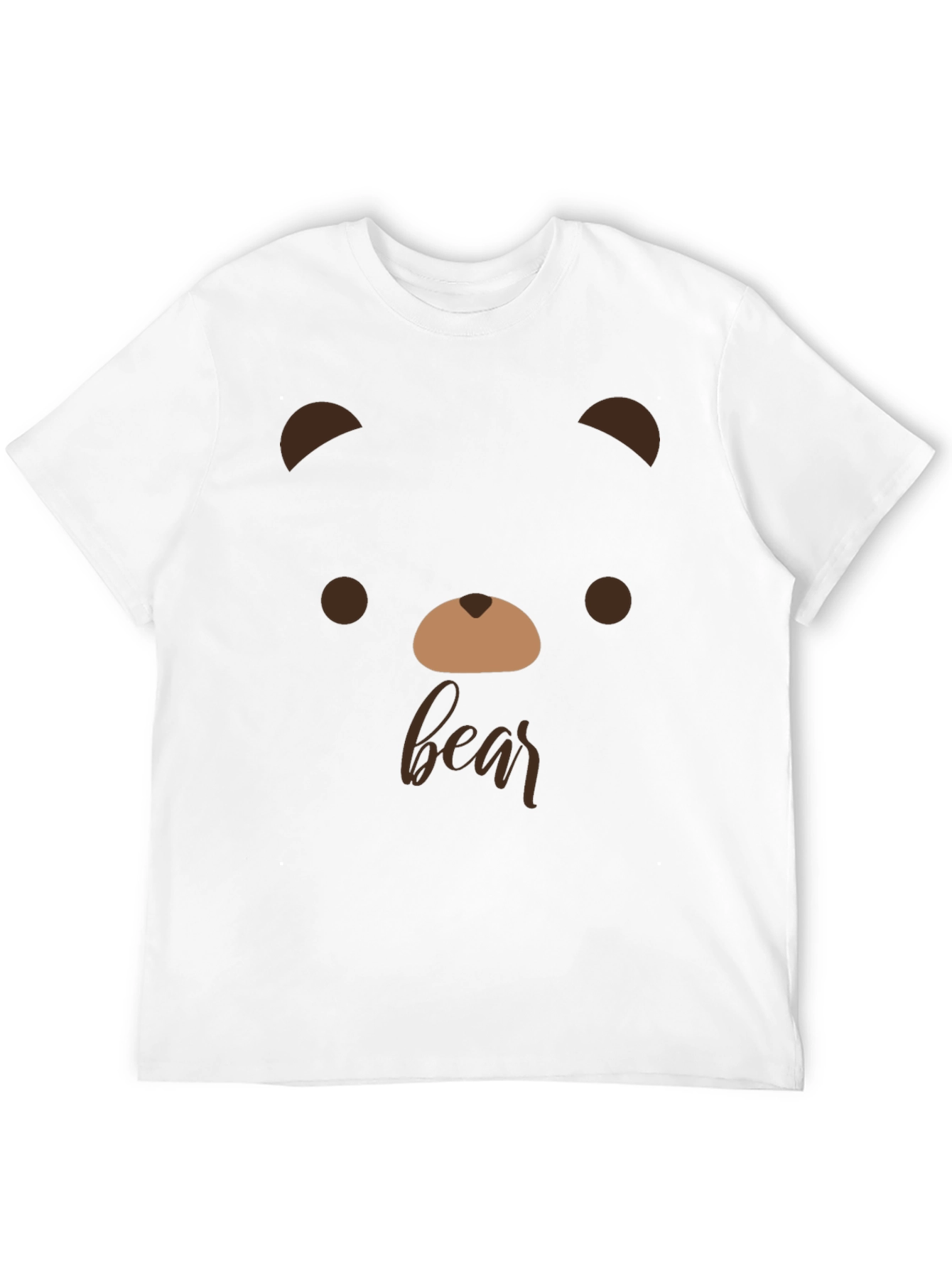 Cute Bear Face Graphic Tee - Soft Cotton T-Shirt