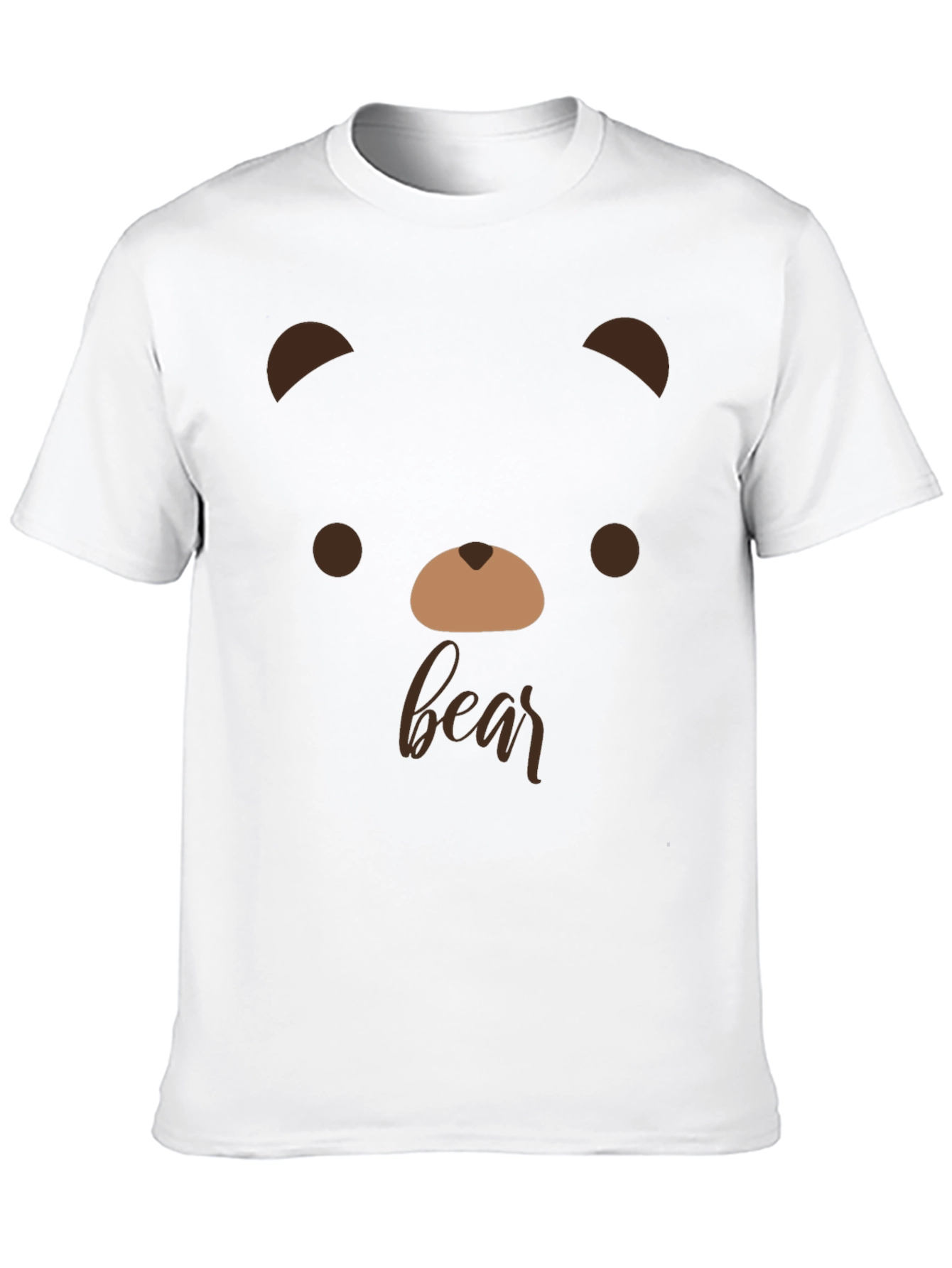 Cute Bear Face Graphic Tee - Soft Cotton T-Shirt