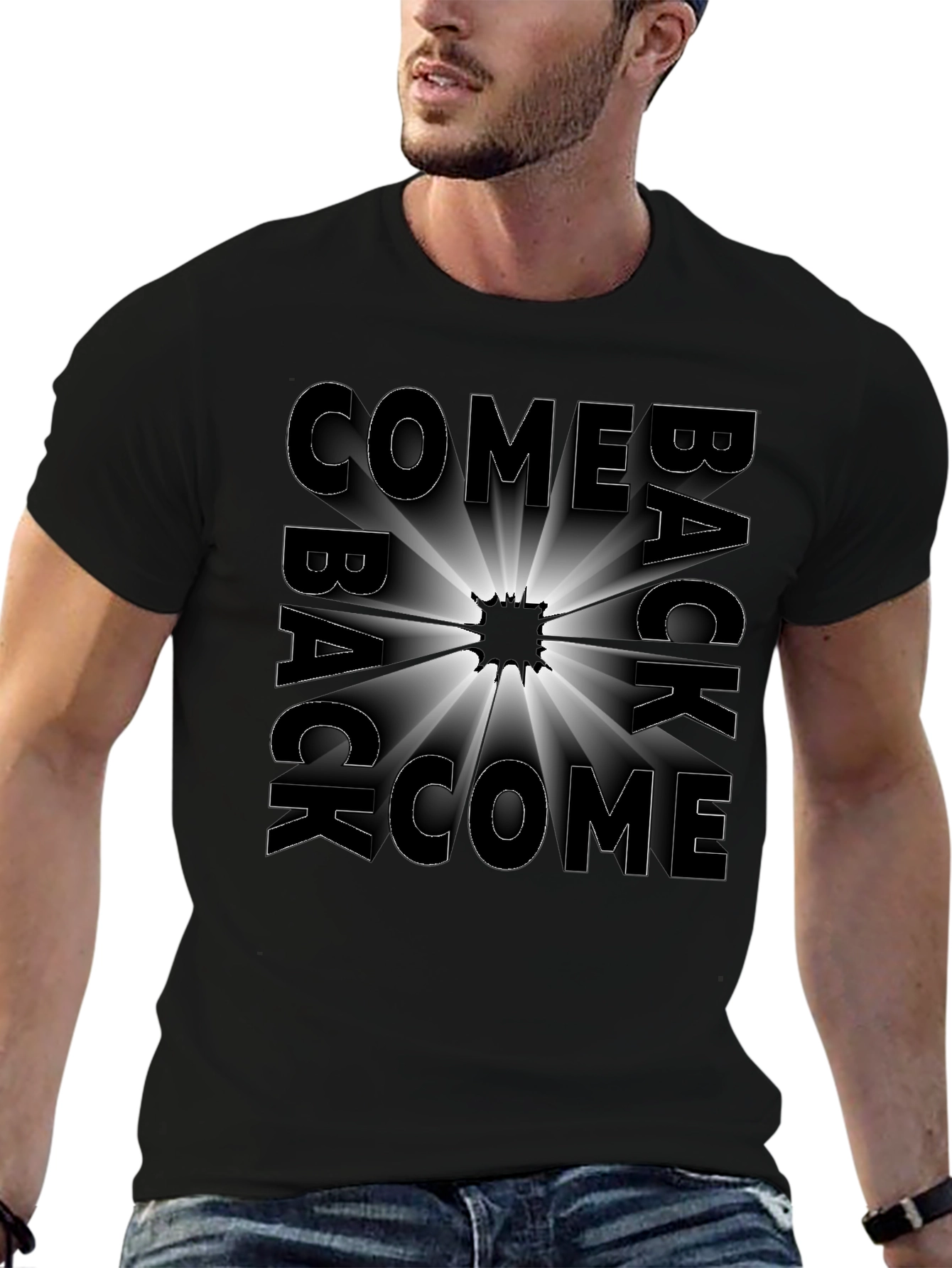 Come Back Graphic Black T-Shirt