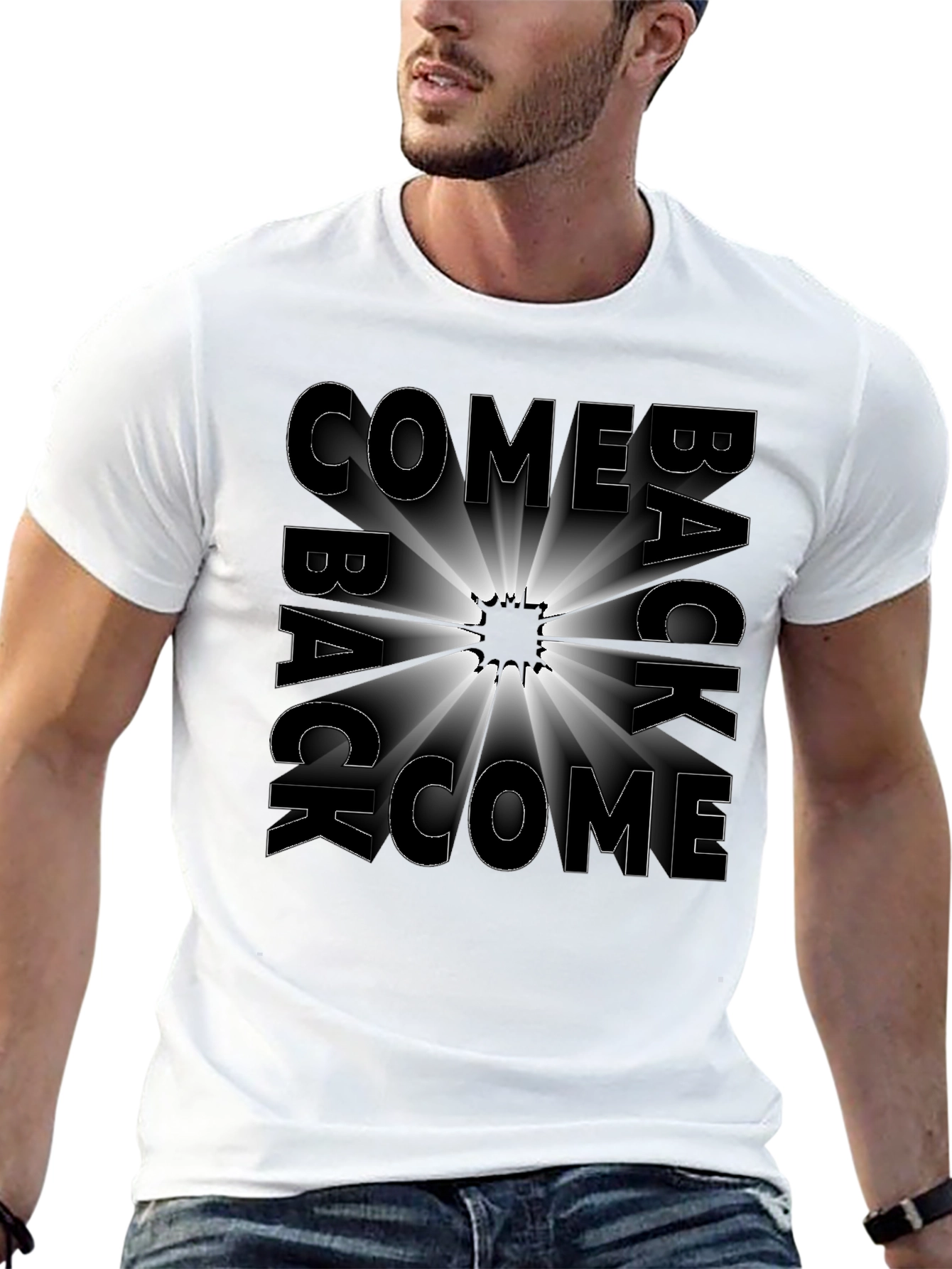Come Back Graphic Black T-Shirt