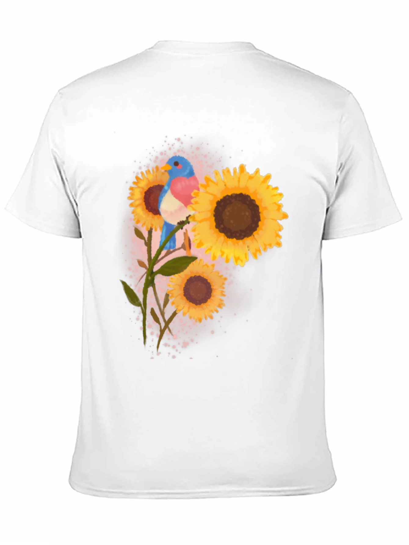 Bird and Sunflower Graphic Tee - Black