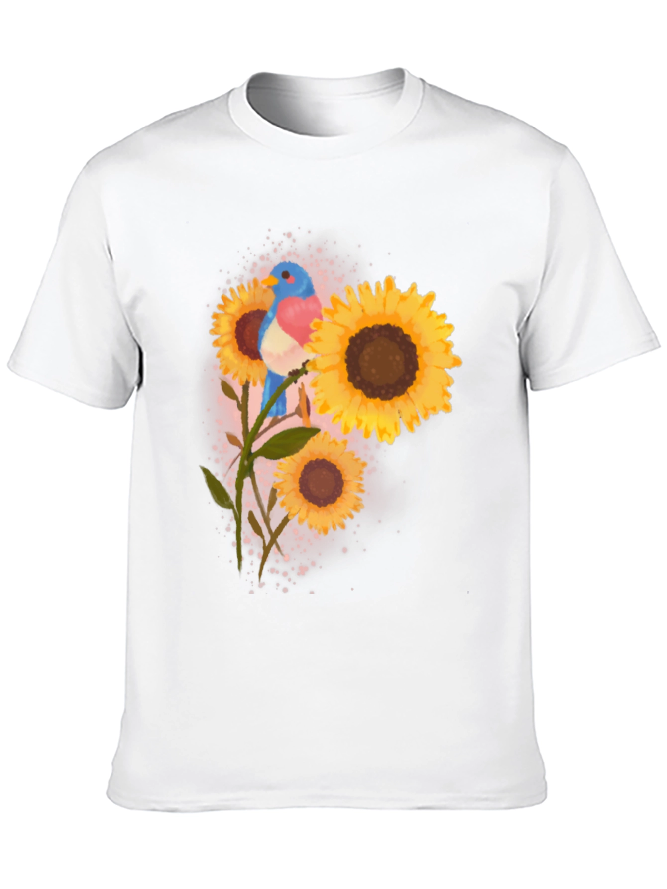Bird and Sunflower Graphic Tee - Black