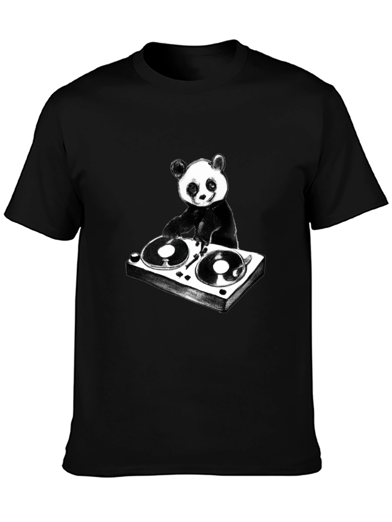 DJ Panda Graphic T-Shirt - Black Cotton Tee