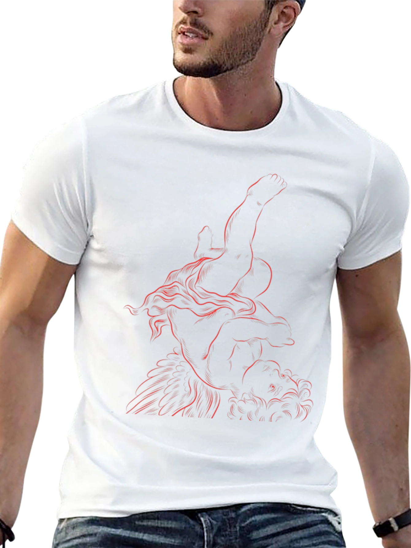 Artistic Graphic Tee - Classic Sculpture Design