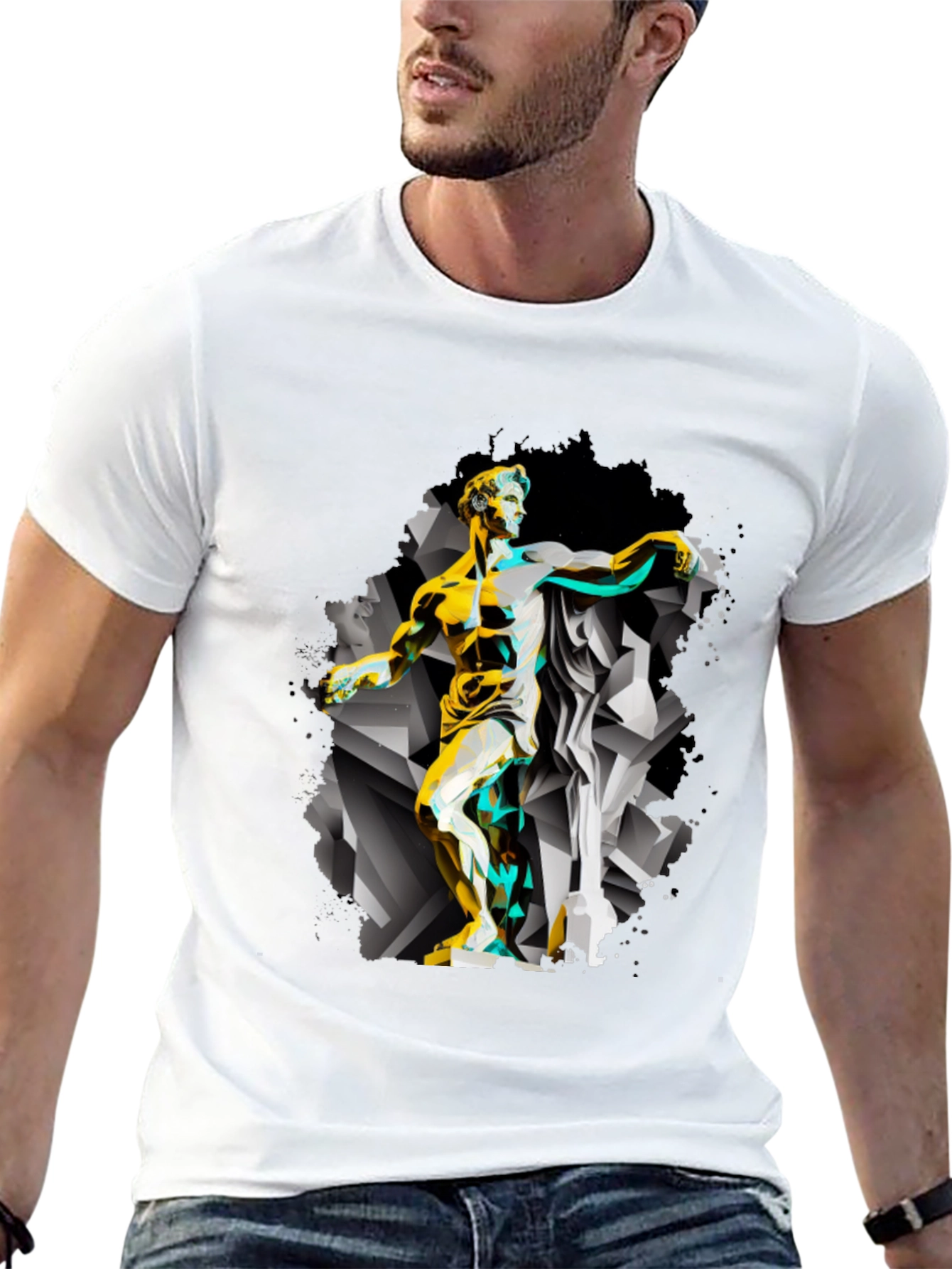 Abstract Statue Graphic Tee - Modern Art T-Shirt