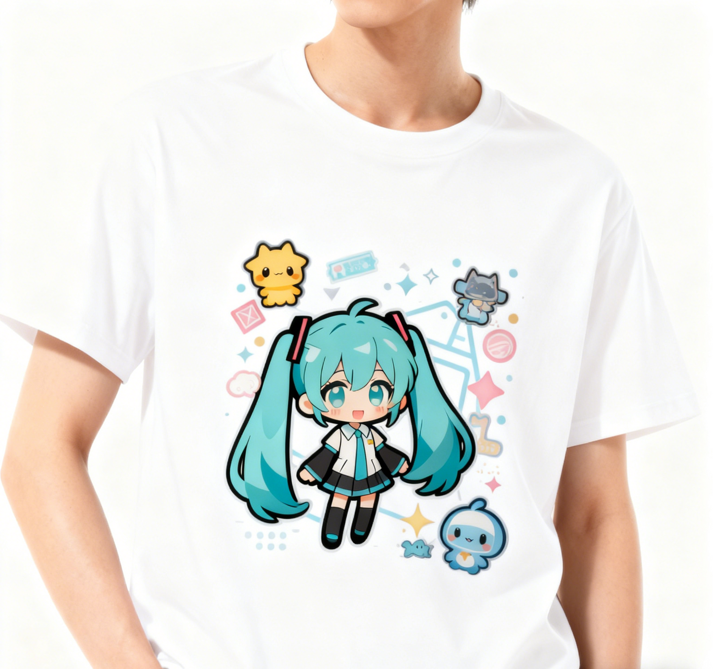 Hatsune Miku Chibi-themed T-shirt