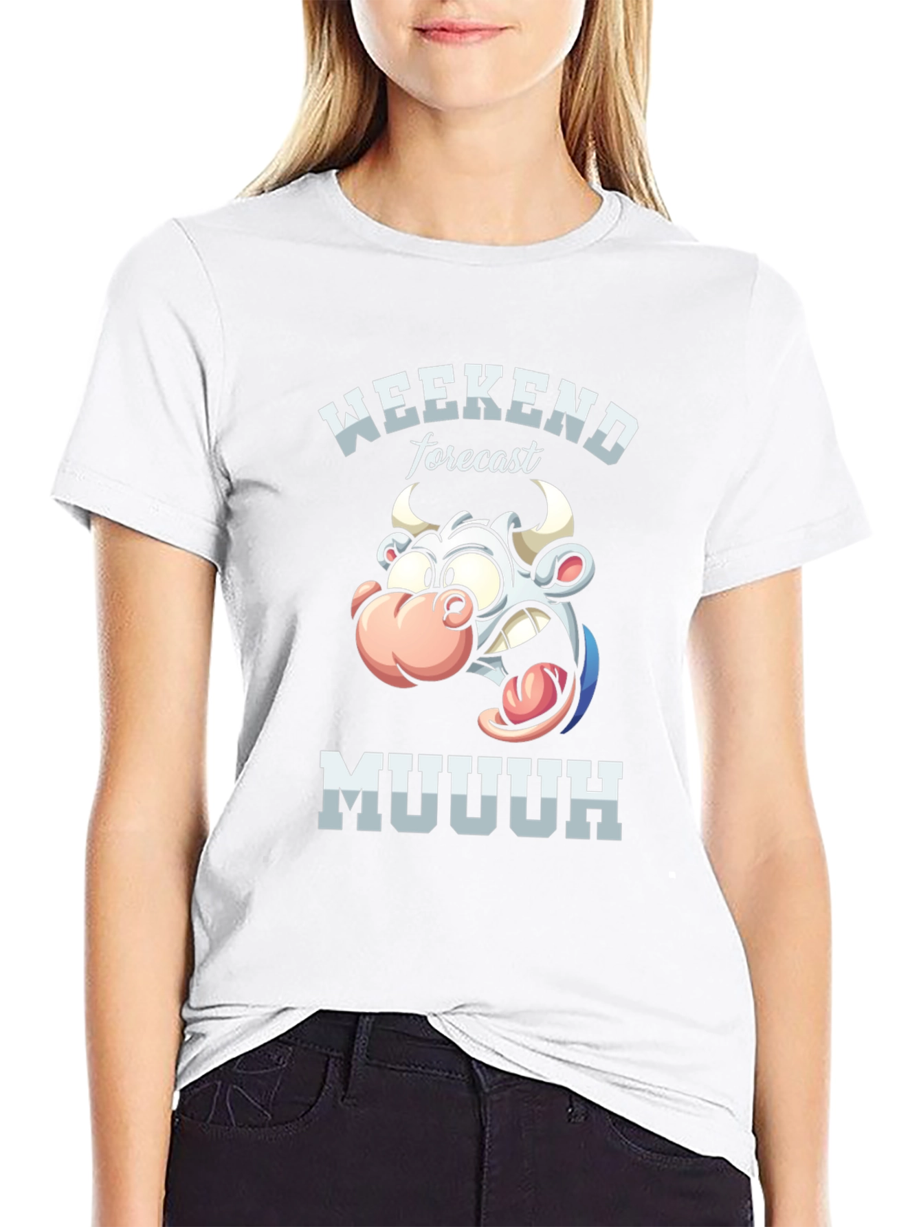 Weekend Forecast Muuuh T-Shirt - Funny Cow Tee