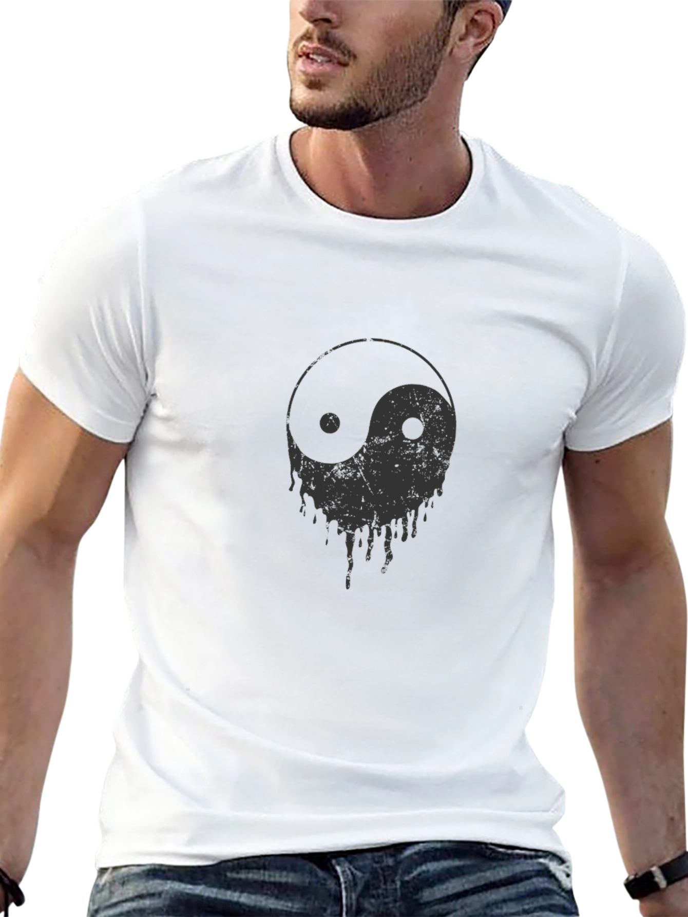 Yin Yang Drip Graphic Tee - Cool Casual Style