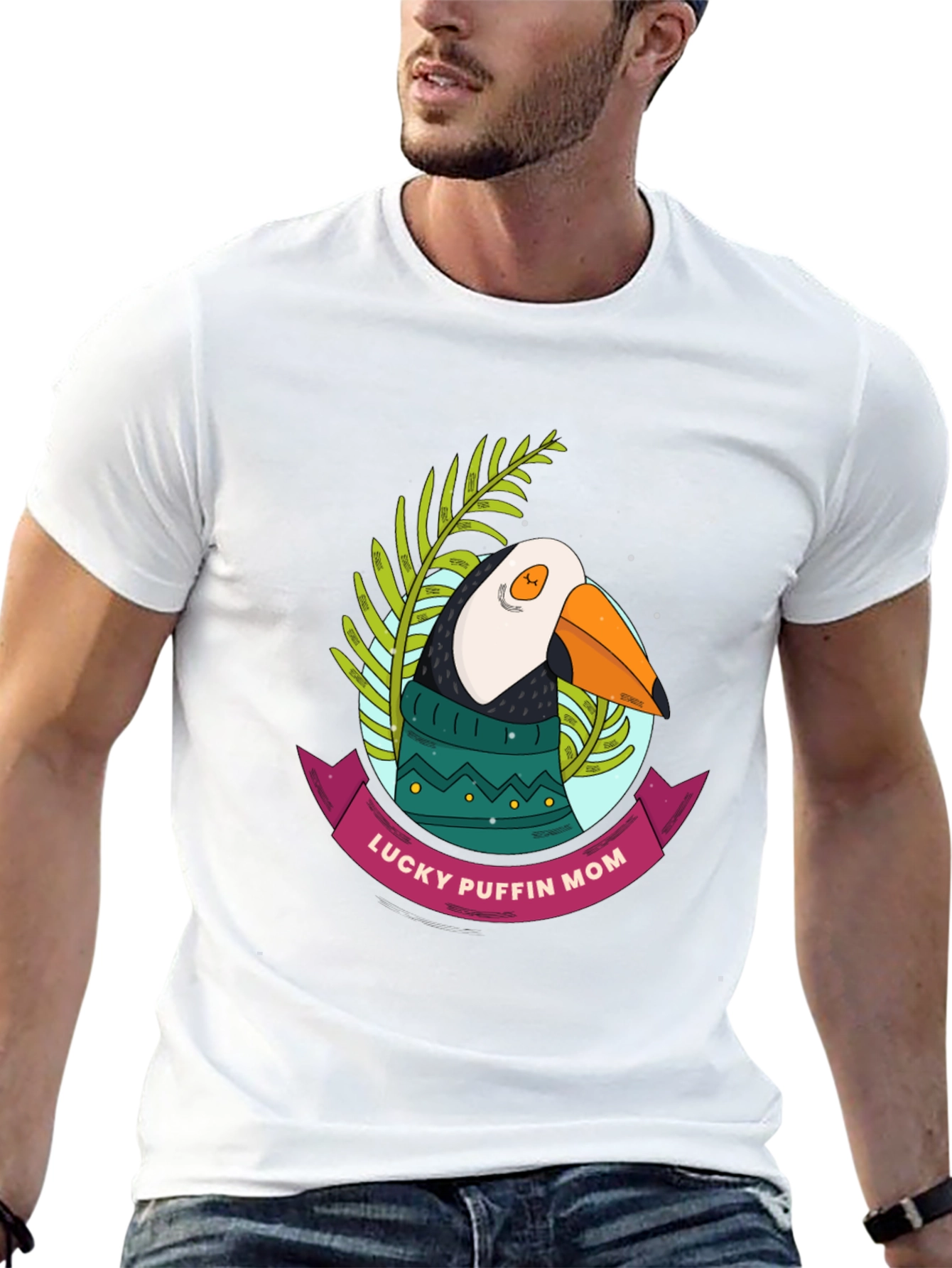 Lucky Puffin Mom Graphic T-Shirt - Unisex