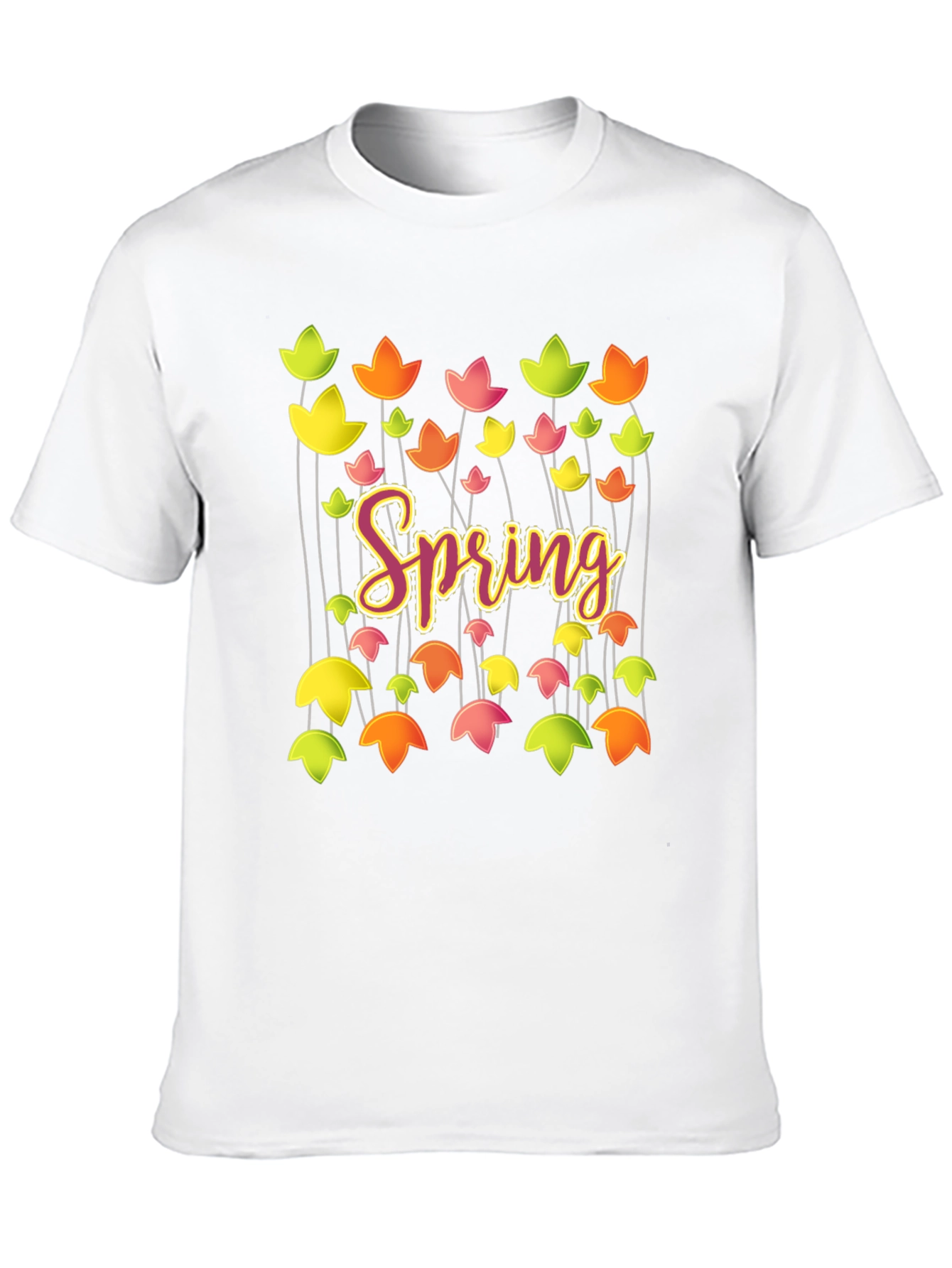 Spring Floral Graphic T-Shirt - Trendy Casual Tee