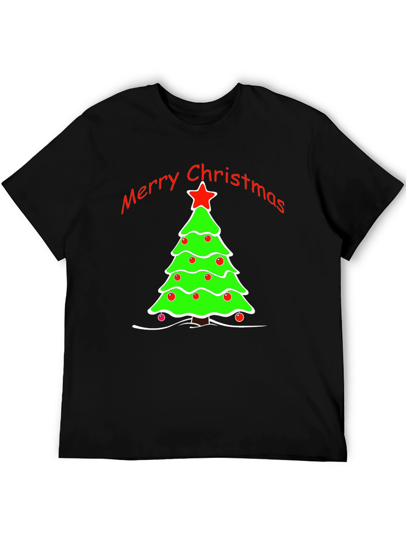 Merry Christmas Tree Graphic T-Shirt