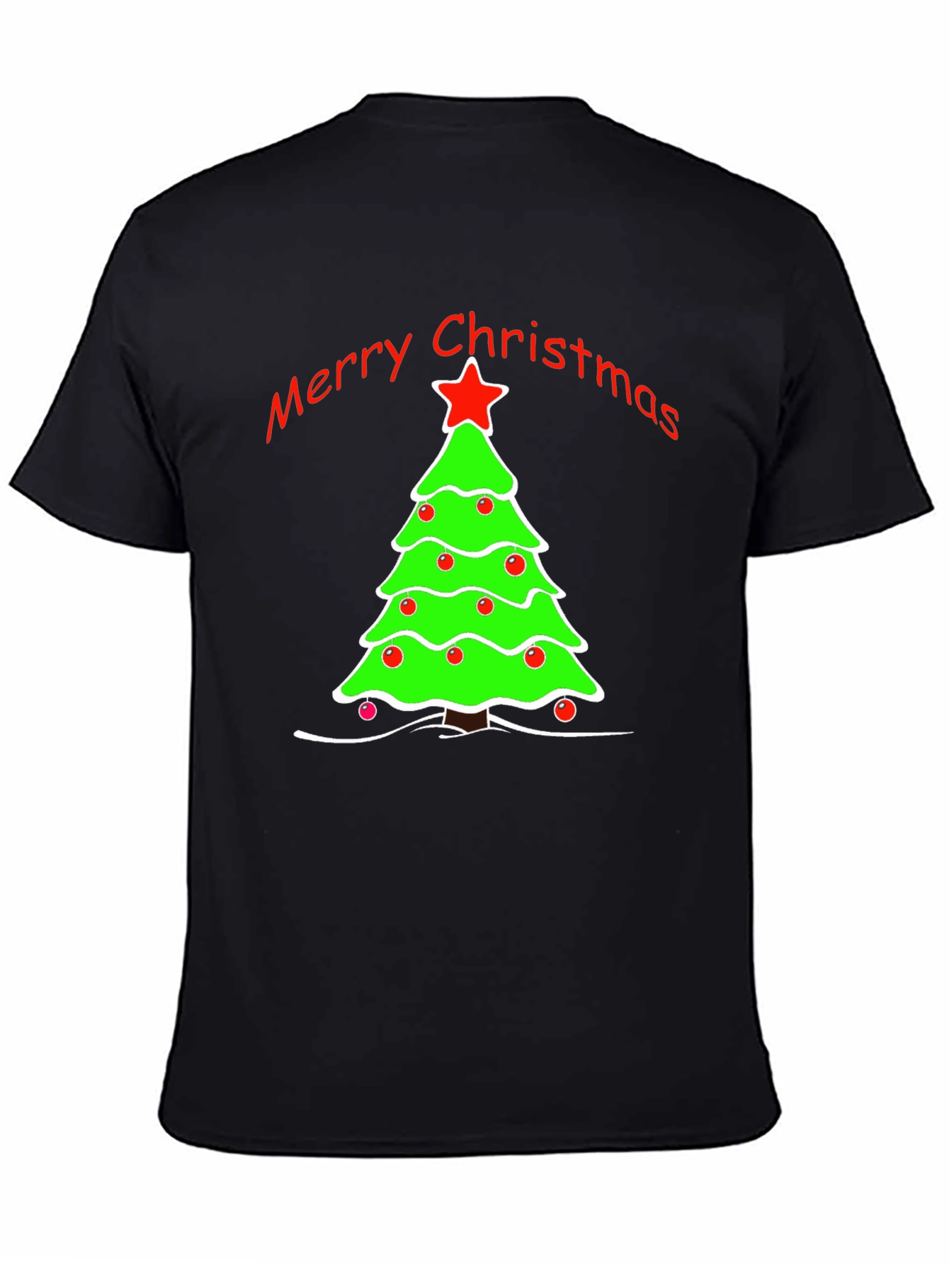 Merry Christmas Tree Graphic T-Shirt