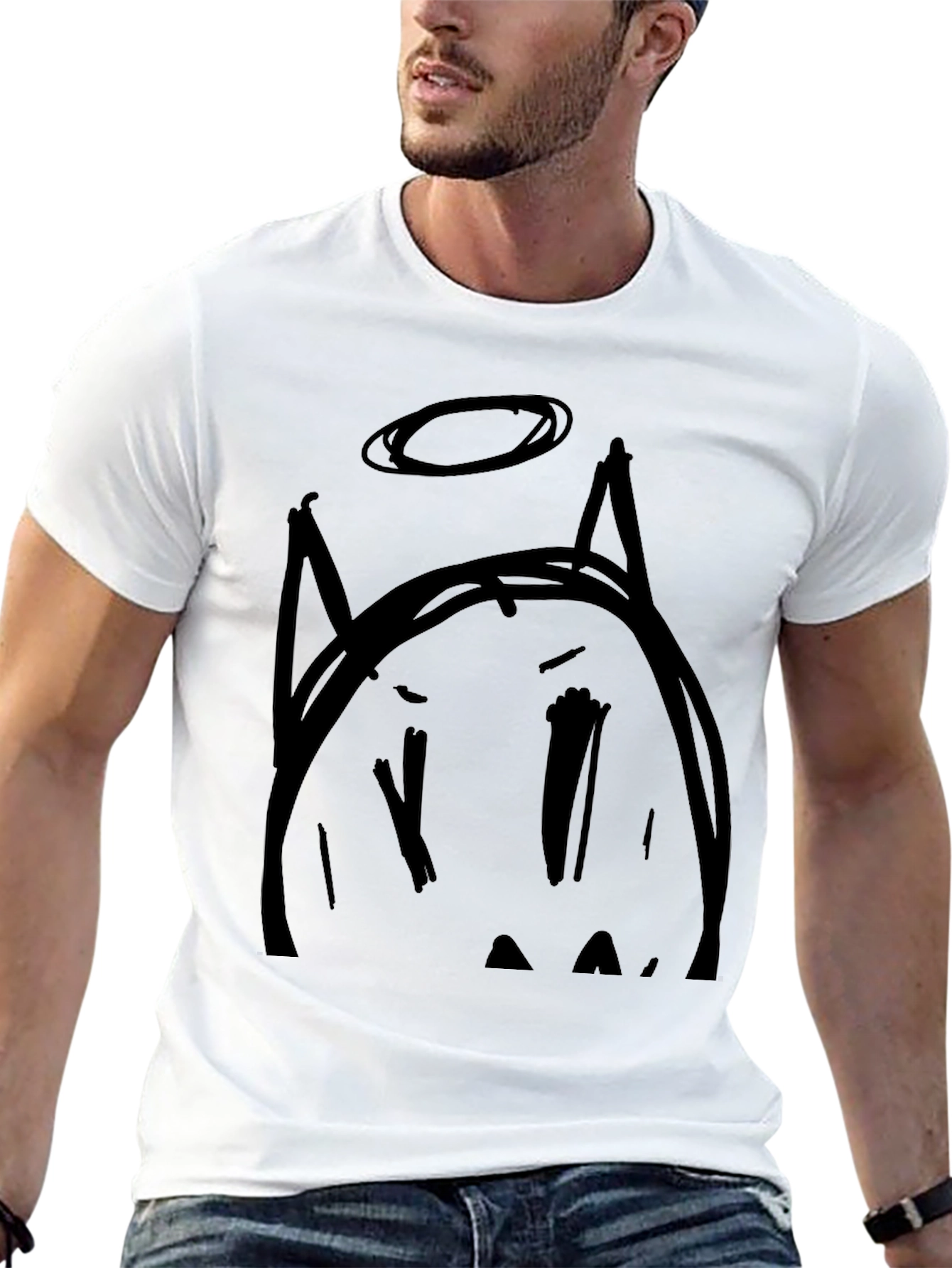 Devil Angel Graphic Tee - Black Cotton T-Shirt