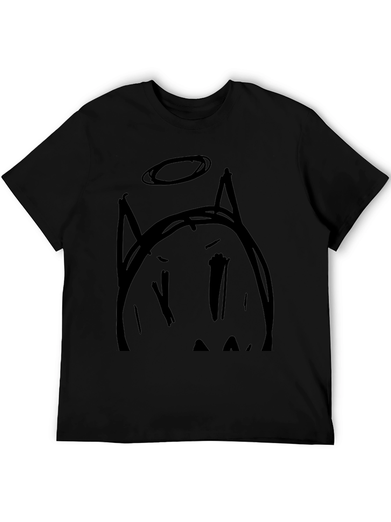 Devil Angel Graphic Tee - Black Cotton T-Shirt