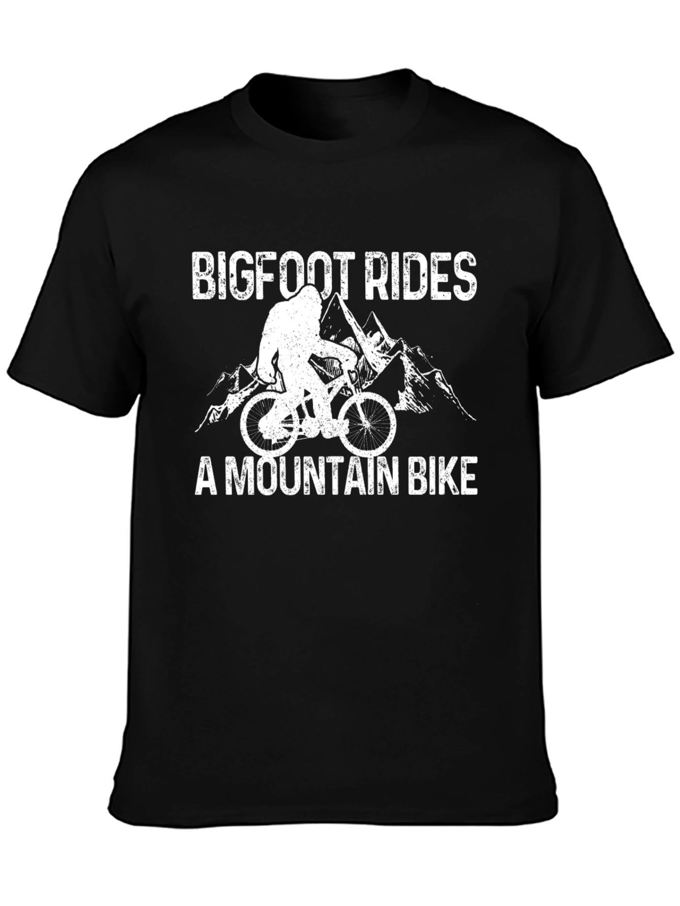 Bigfoot Rides A Mountain Bike Graphic T-Shirt
