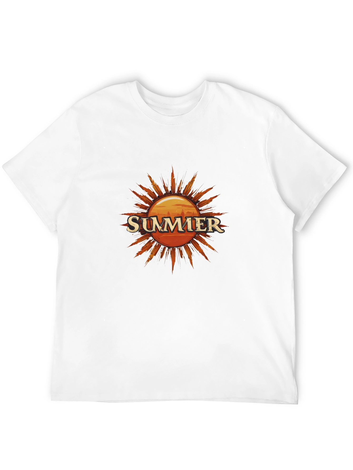 Summer Sun Graphic Tee - Black Cotton T-Shirt