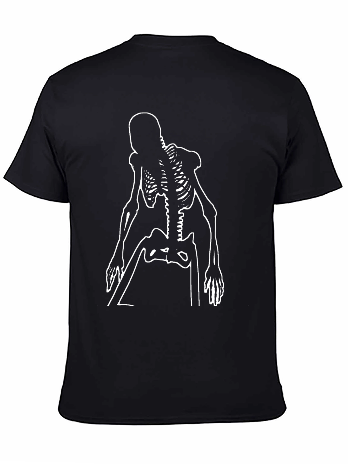 Skeleton Outline Graphic Tee - Black