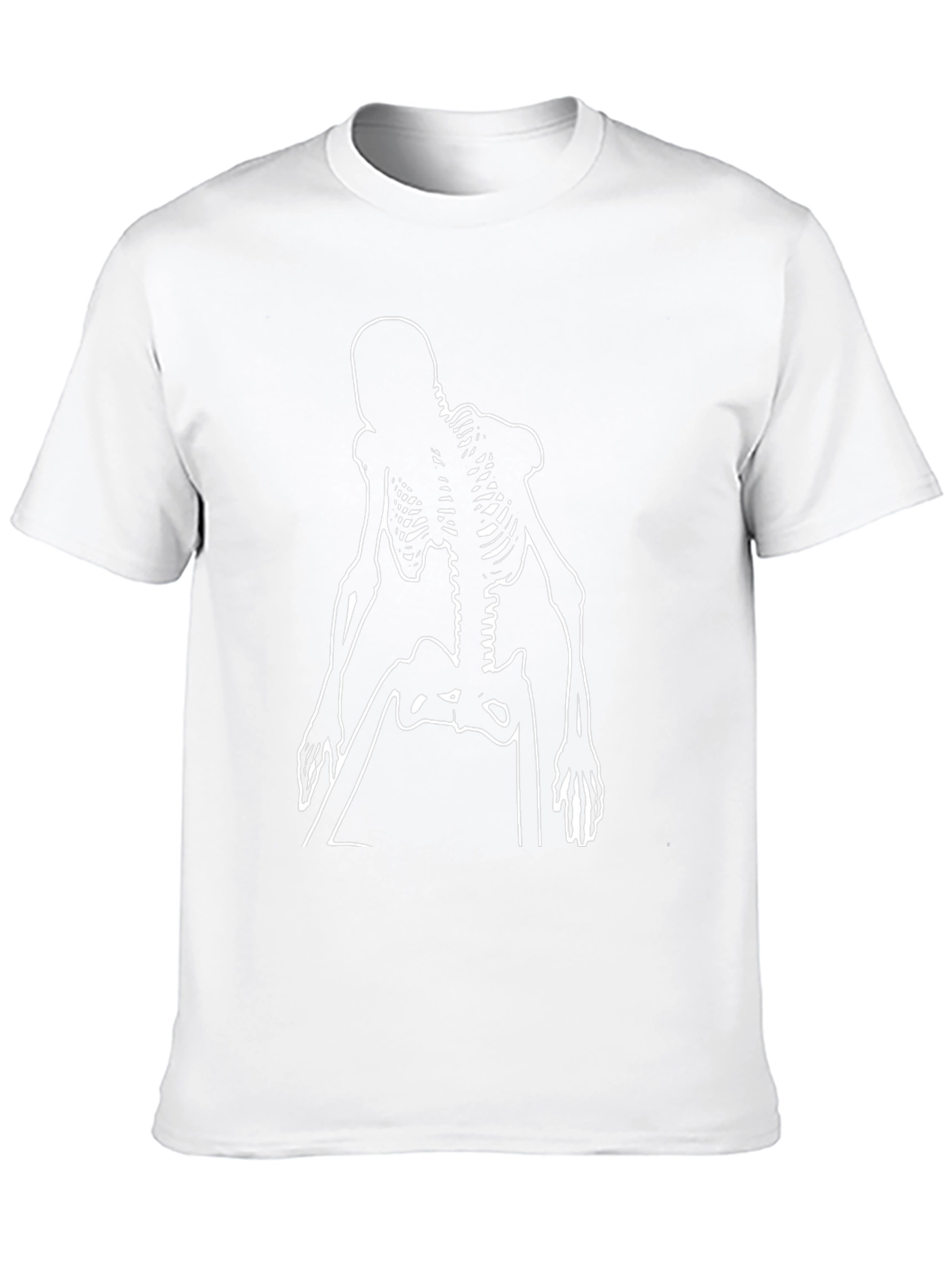 Skeleton Outline Graphic Tee - Black