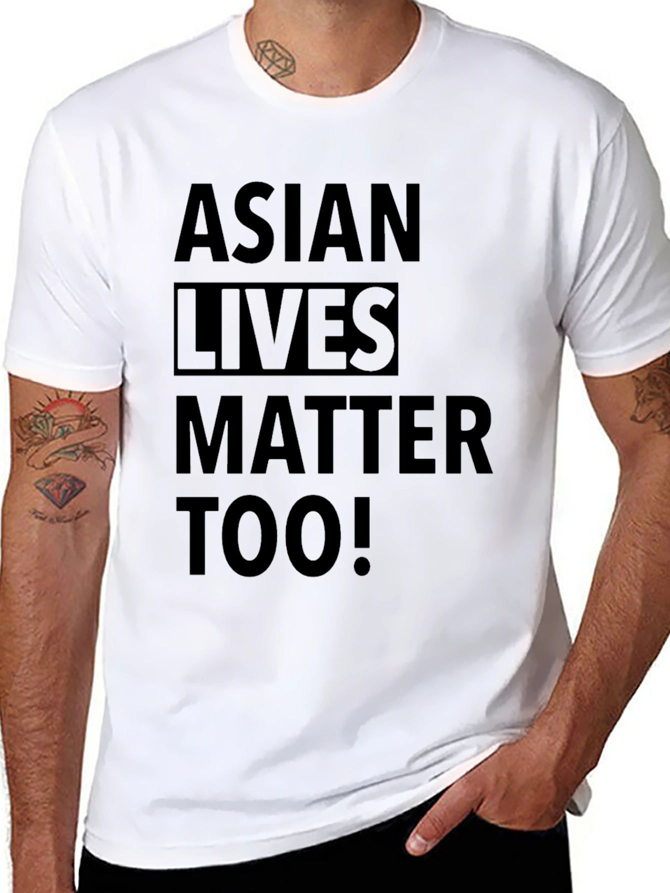 Asian Lives Matter Too! Black T-Shirt
