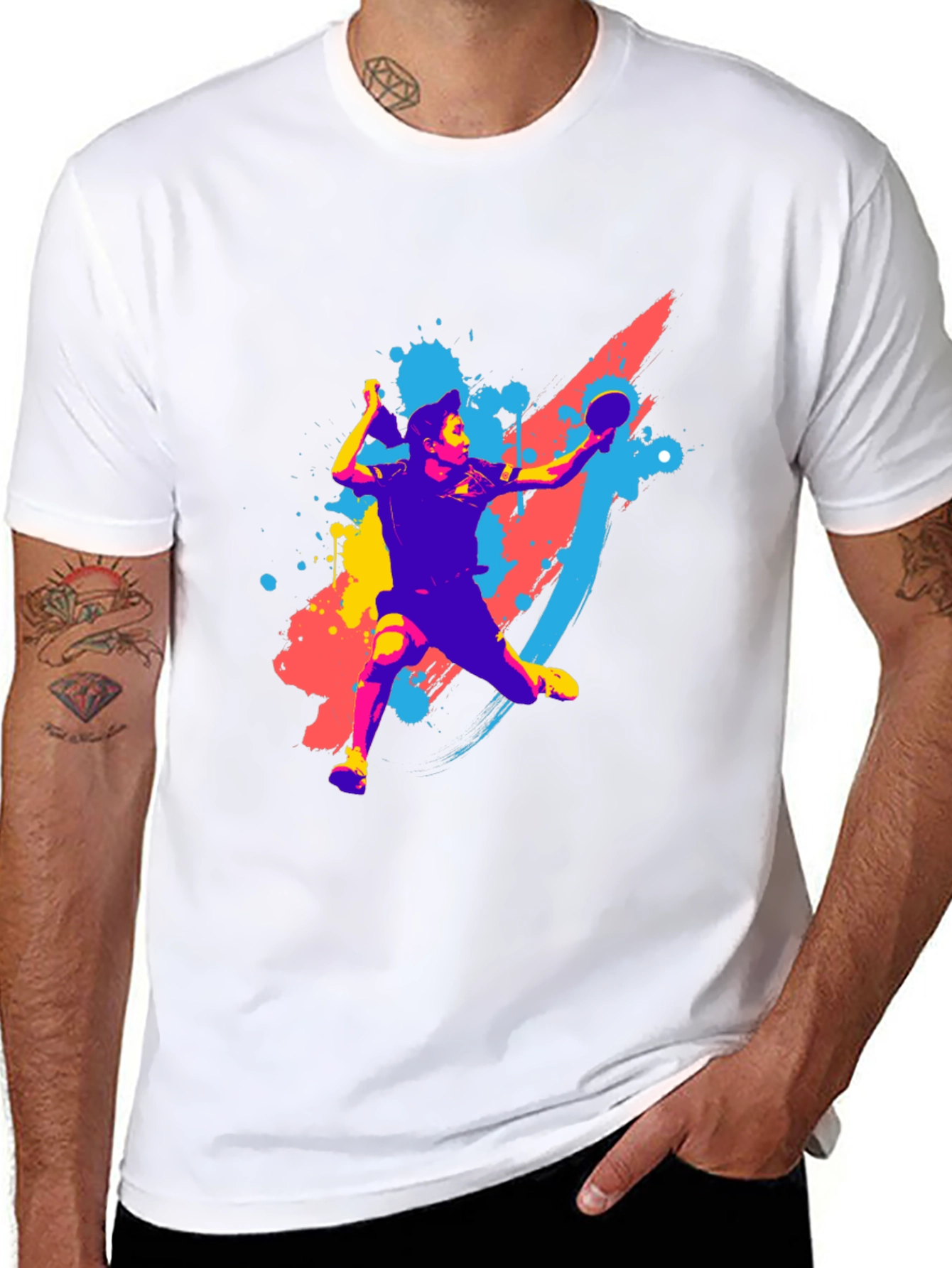 Table Tennis Player Graphic Tee - Sporty Style